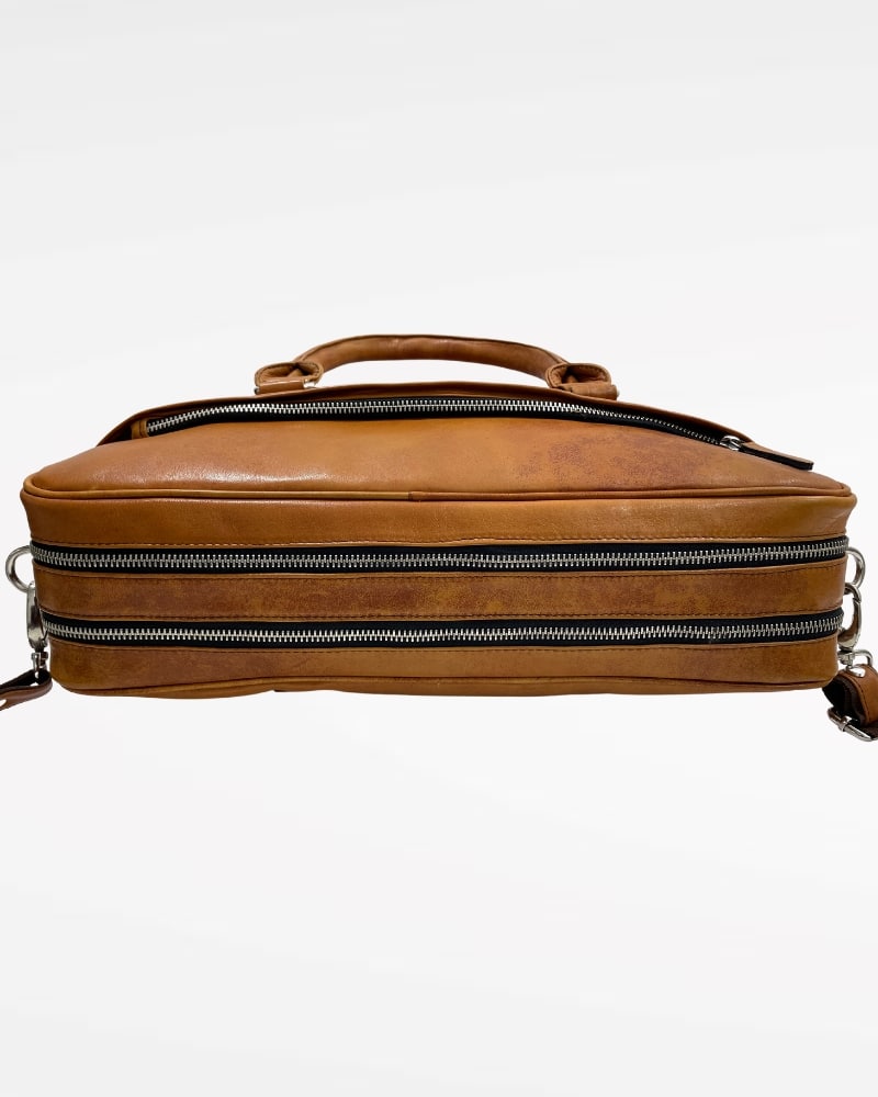 Executive Men's Original Leather Briefcase (Brown) - Image 4