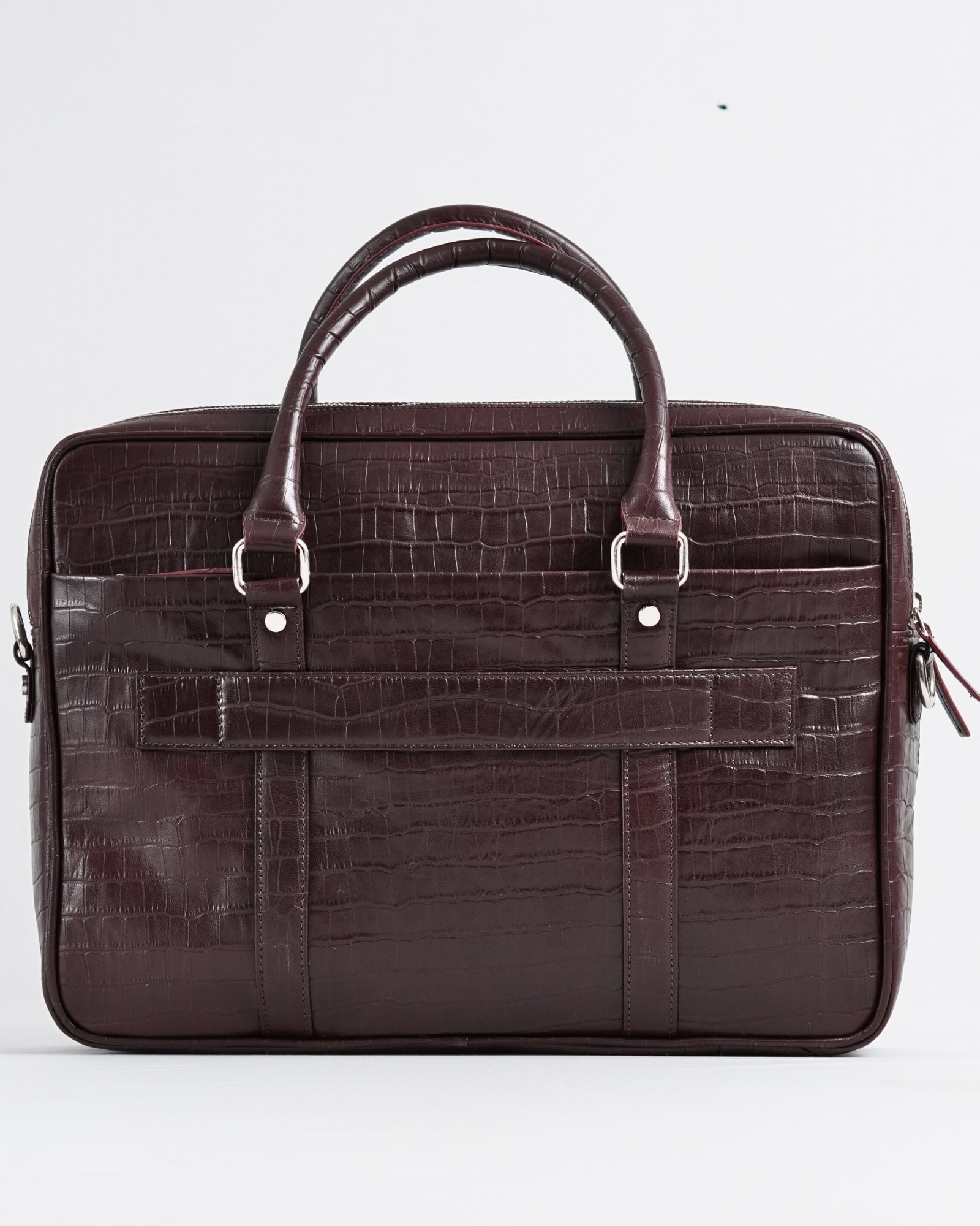 Executive Men's Original Leather Briefcase (Croco Cherry) - Image 2