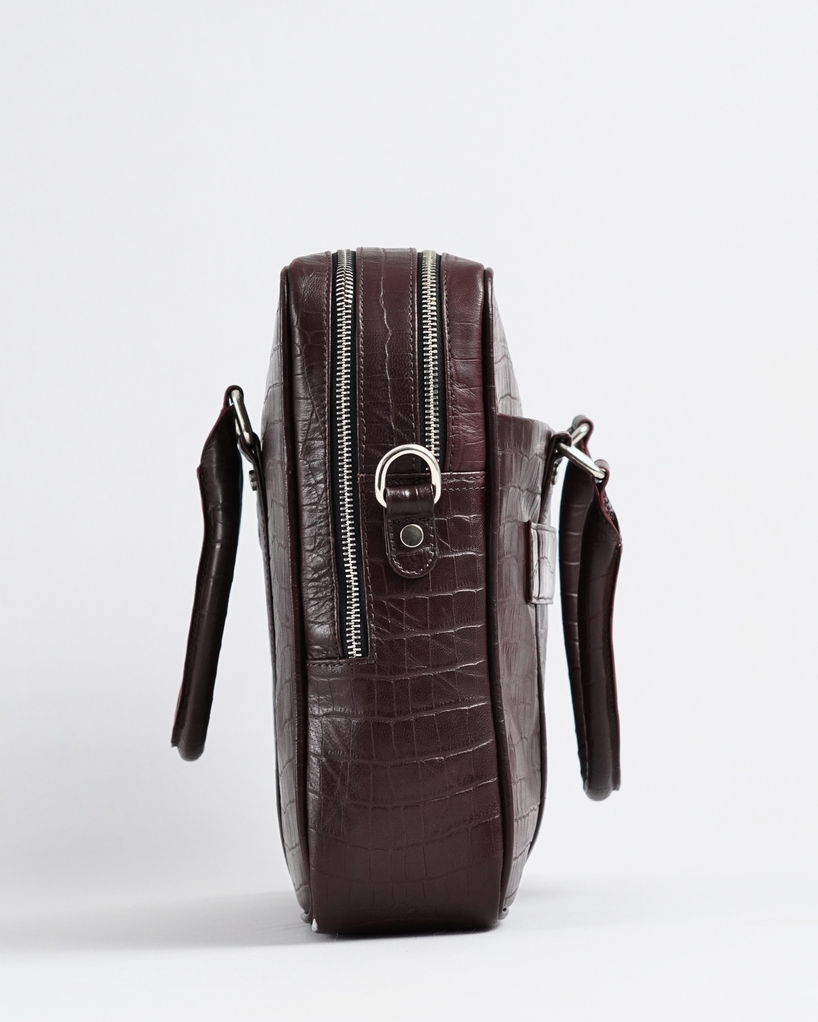 Executive Men's Original Leather Briefcase (Croco Cherry) - Image 5