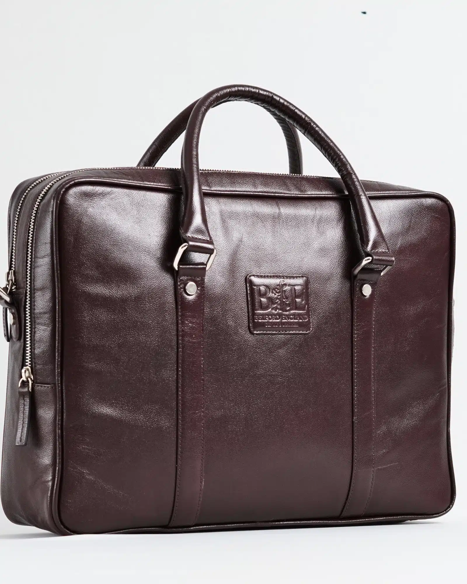 Executive Men's Original Leather Briefcase (Luxury Cherry)