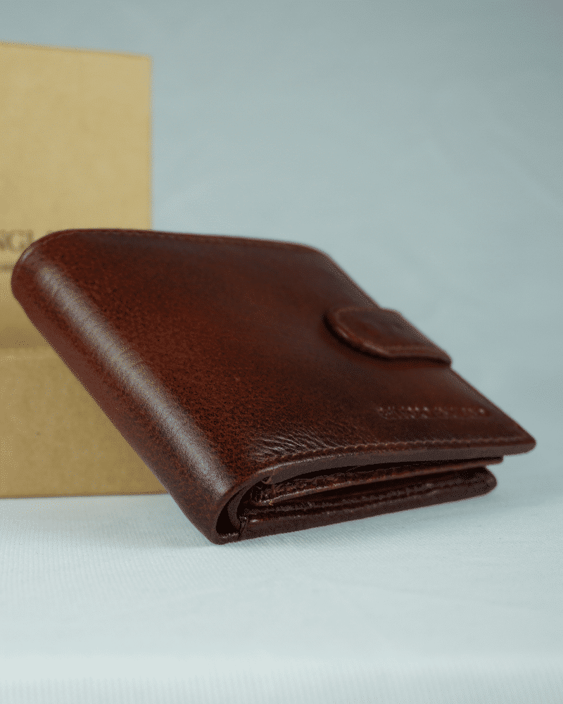 Yorkshire Men’s Original Leather Wallet (Cherry & Brown Blend) - Image 3
