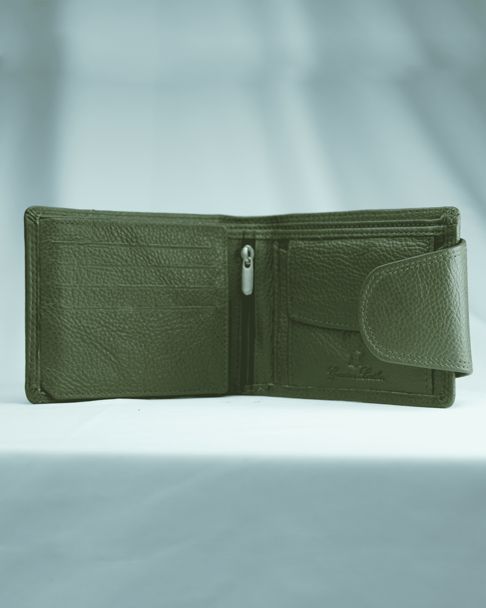 Commando Men’s ORIGINAL LEATHER Wallet | RFID PROTECTED (Military Green) - Image 3