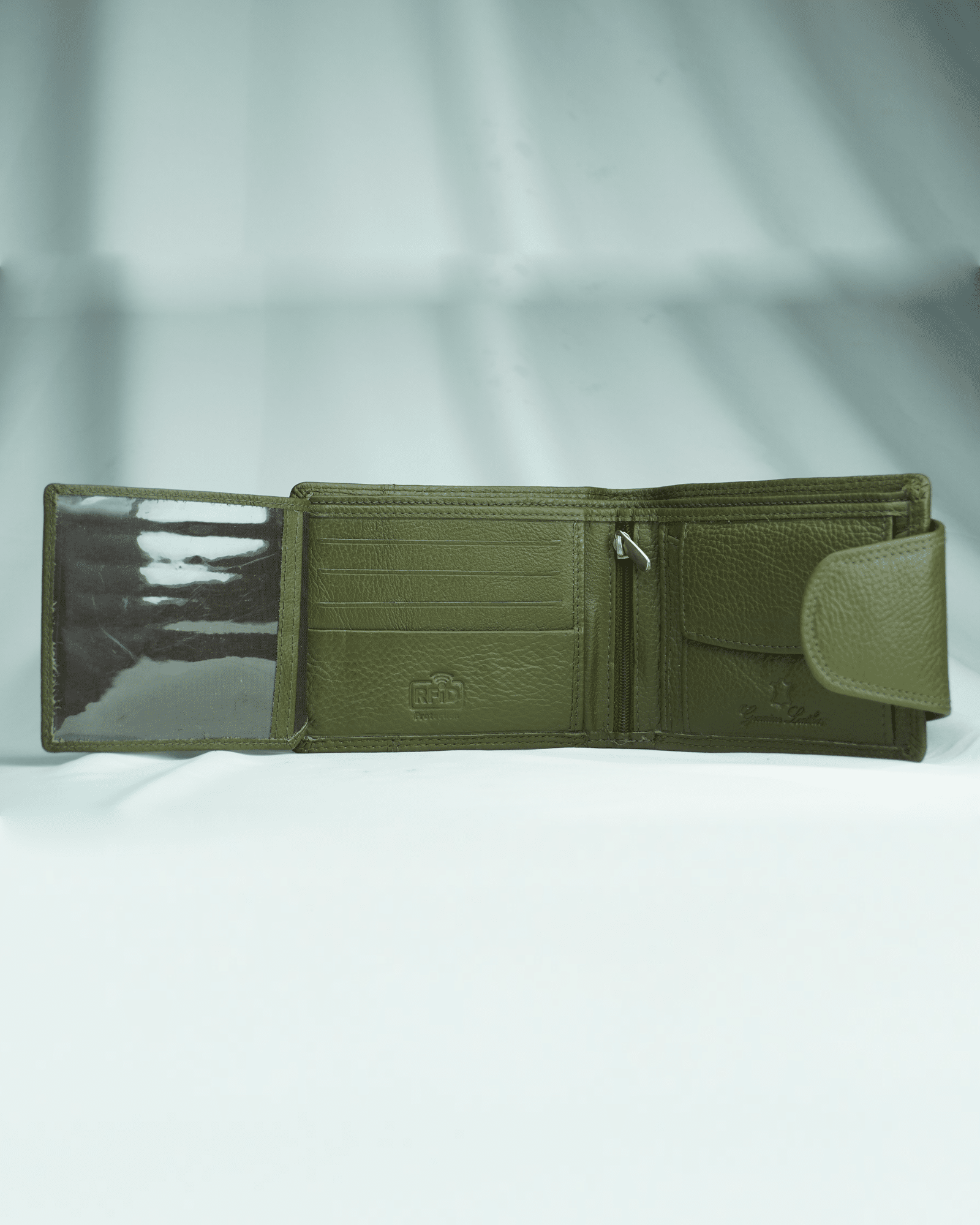 Commando Men’s ORIGINAL LEATHER Wallet | RFID PROTECTED (Military Green) - Image 4