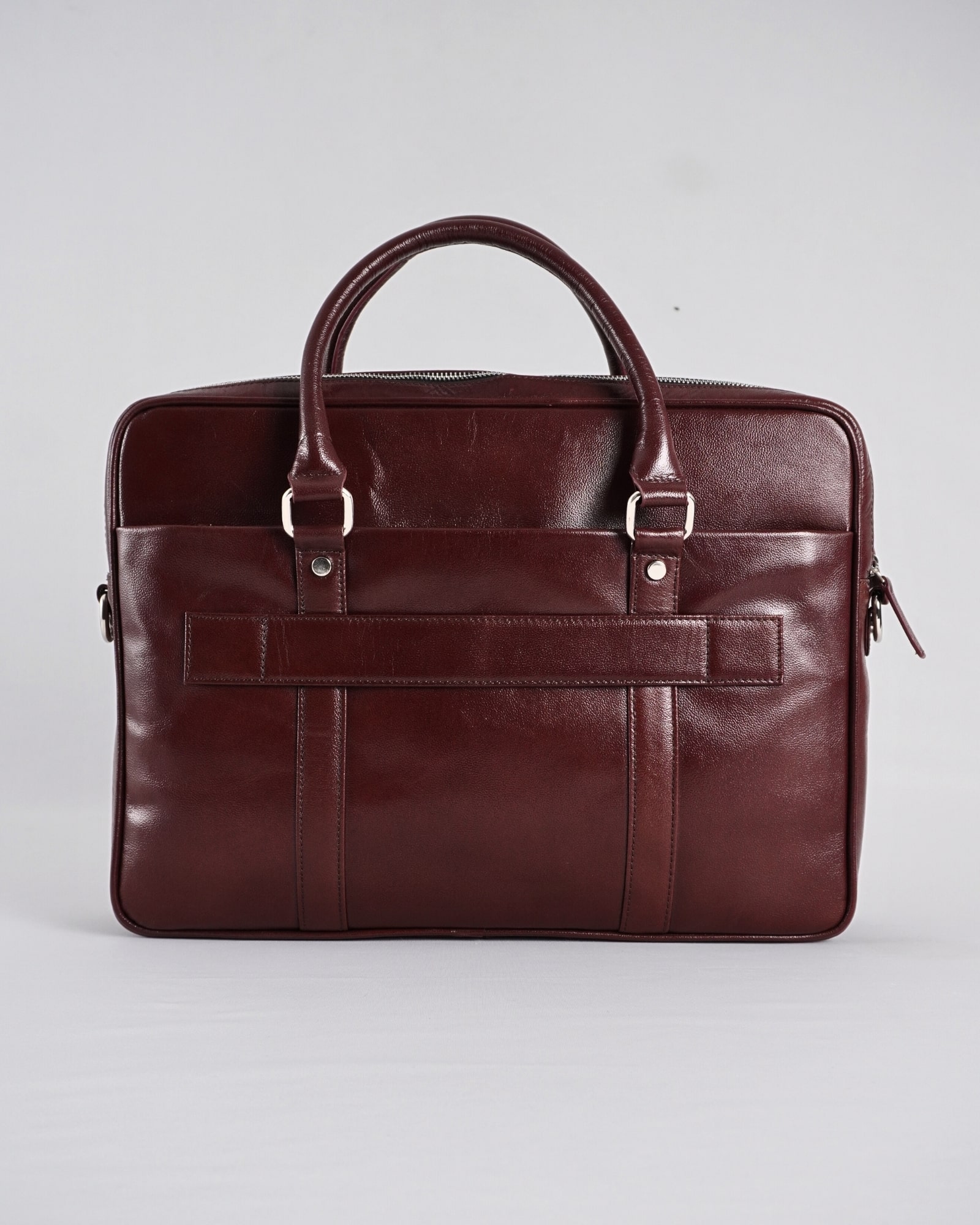 Executive Men's 100% Original Leather Large Briefcase - Rich Brown - Image 2