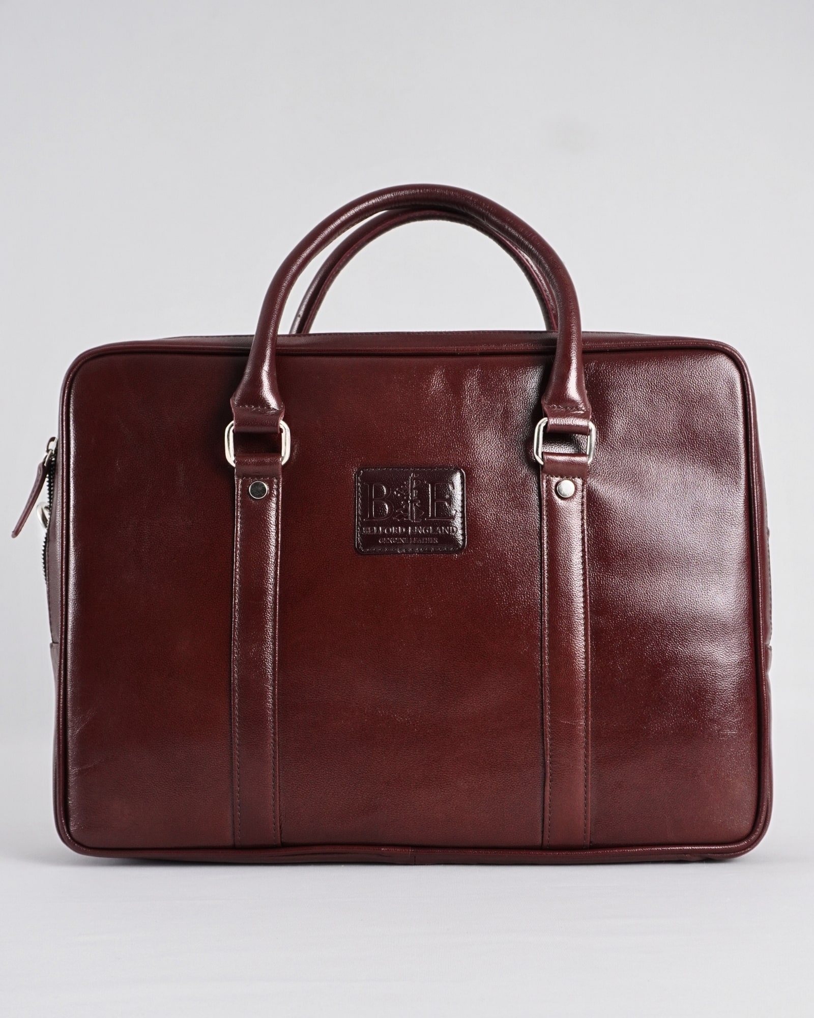 Executive Men's 100% Original Leather Large Briefcase - Rich Brown - Image 5