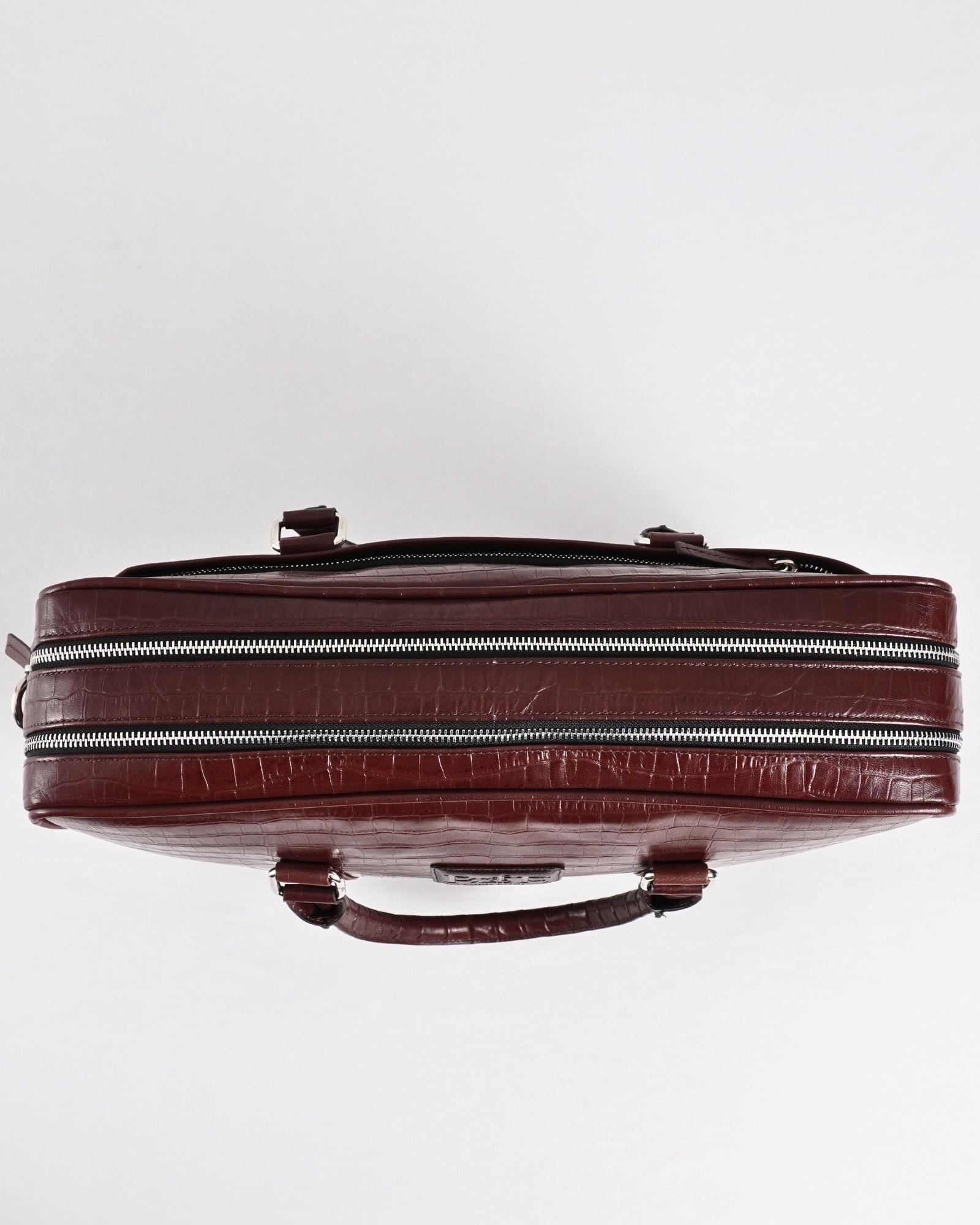 Executive Men's Original Leather Briefcase  (Croco Rich Brown) - Image 5