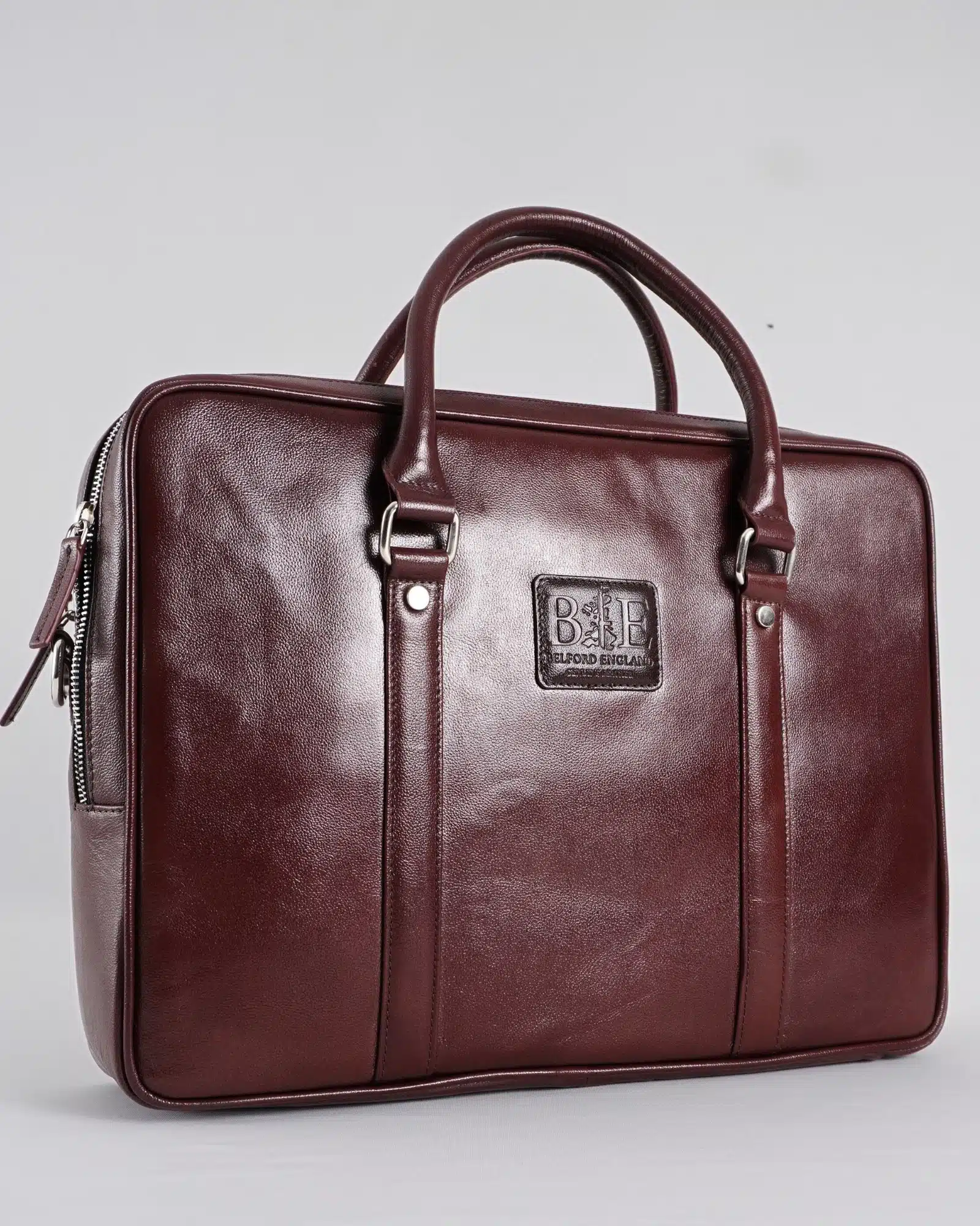Executive Men s Original Leather Briefcase Rich Brown Belford England