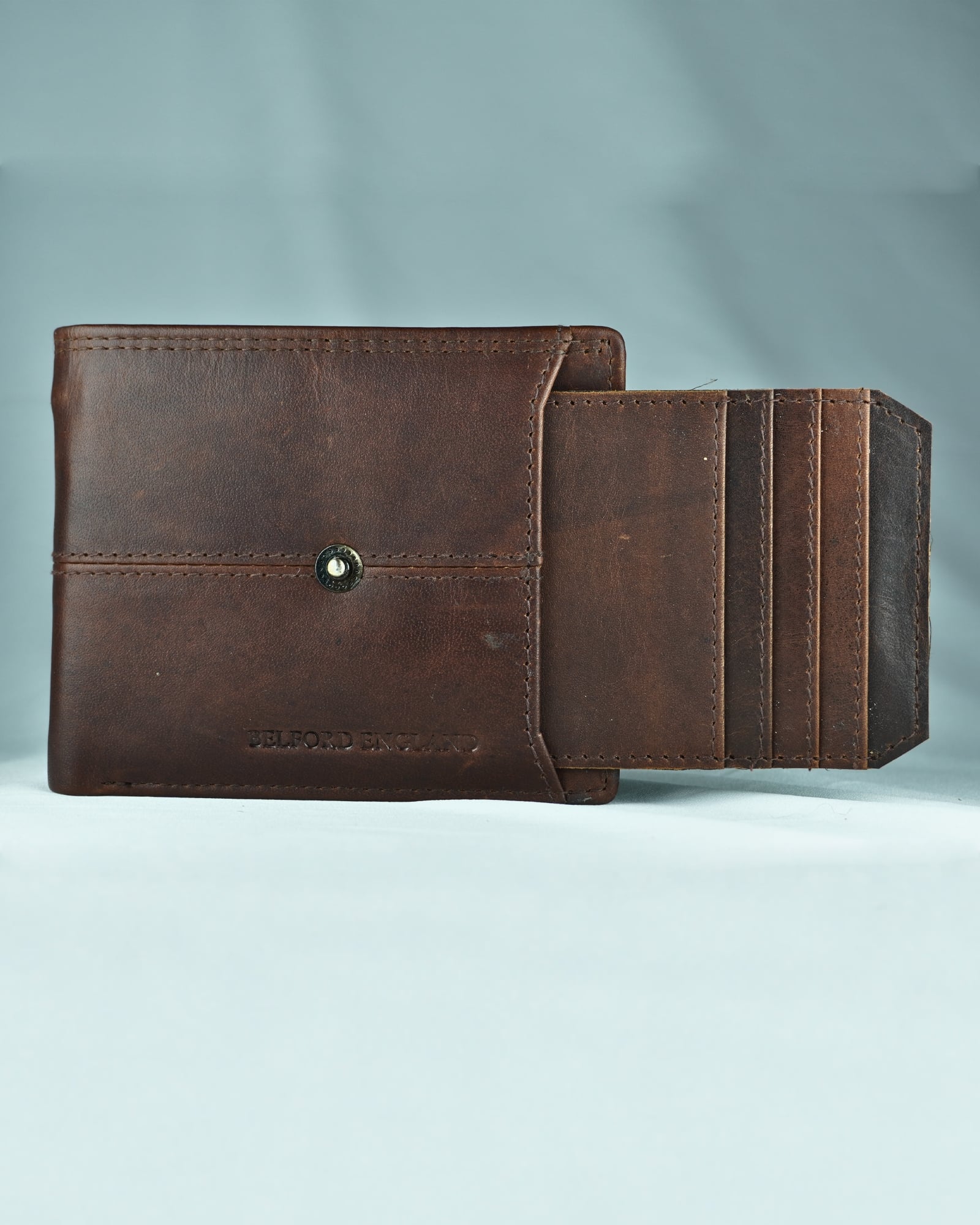 Columbus Men’s Original Leather Wallet Vintage Edition (Brown) - Image 3