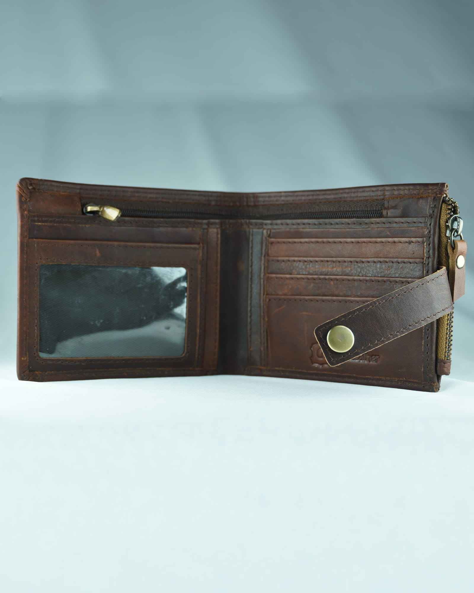 Columbus Men’s Original Leather Wallet Vintage Edition (Brown) - Image 4