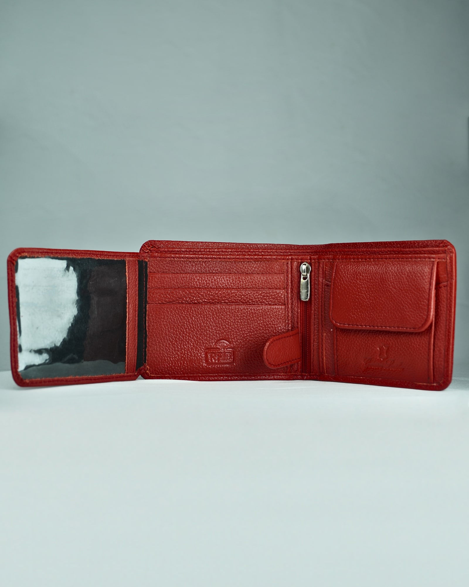 Redburry Men’s Original Leather Wallet (Red) - Image 3