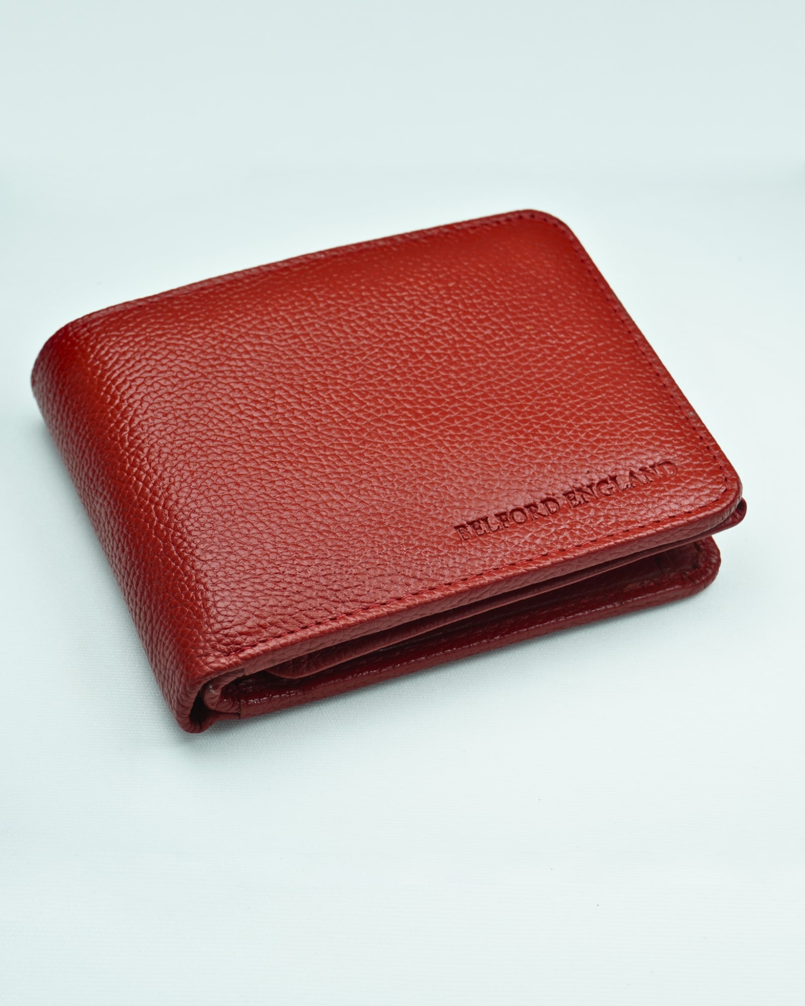 Redburry Men’s Original Leather Wallet (Red) - Image 4