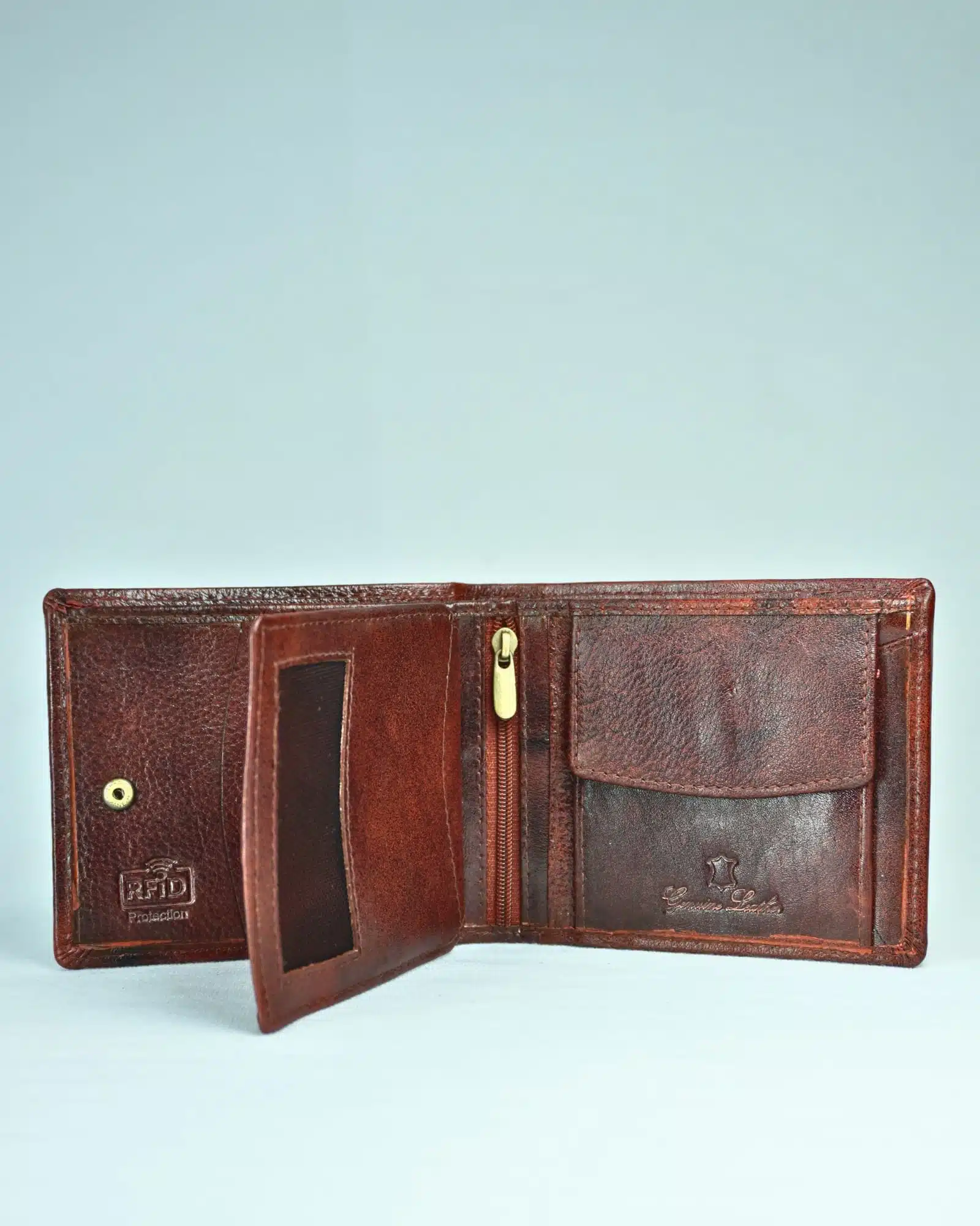 Chester - Men’s Original Leather Wallet (With 10 Card Slots) - Cherry Blend - Image 2