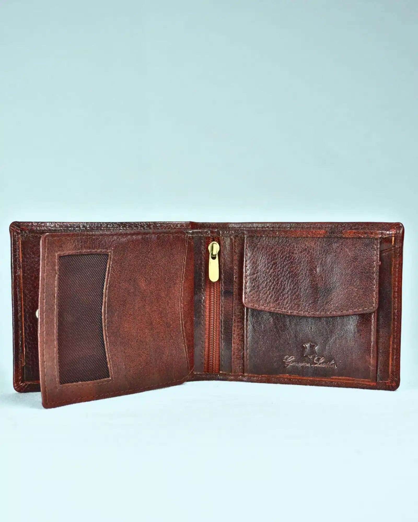 Chester - Men’s Original Leather Wallet (With 10 Card Slots) - Cherry Blend - Image 3
