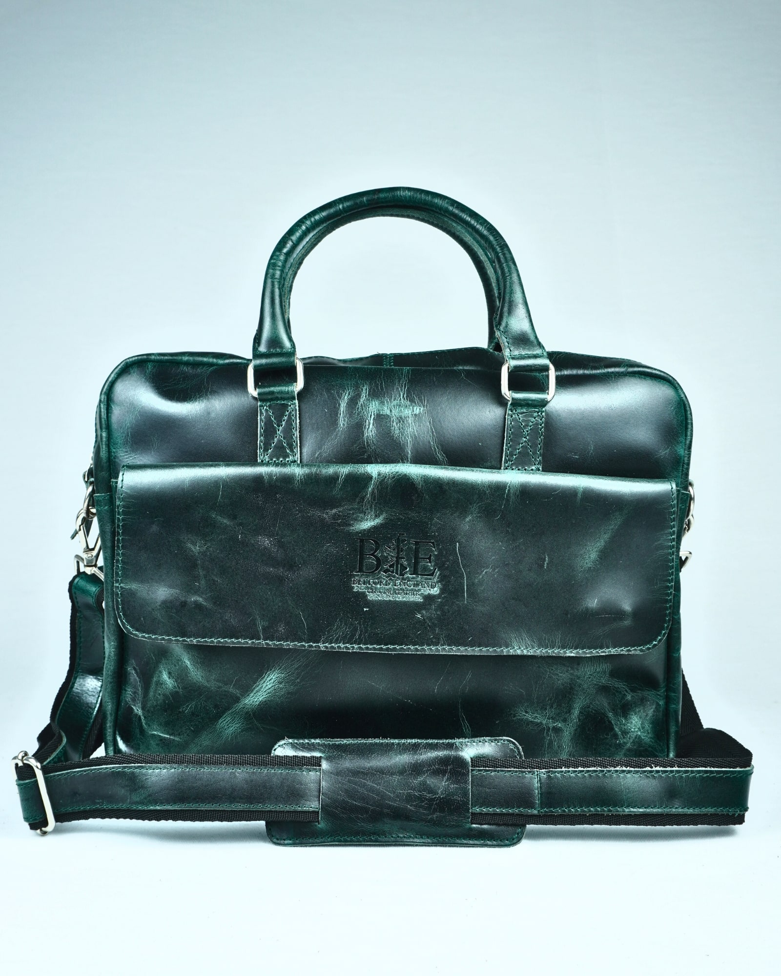 Executive Men's Original Leather Laptop Bag (Vintage Green)