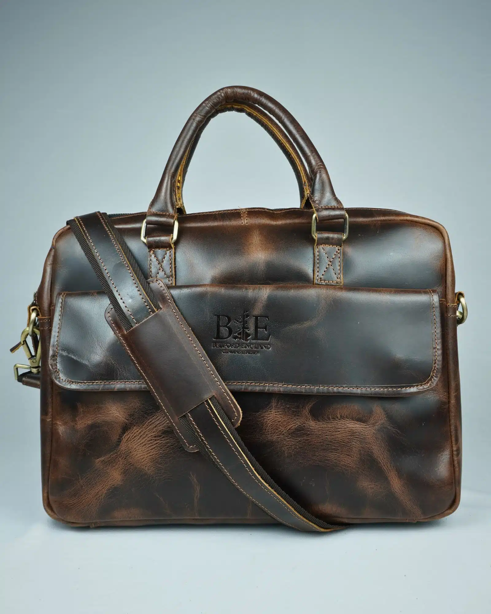 Executive Men's Original Leather Laptop Bag (Vintage Brown)