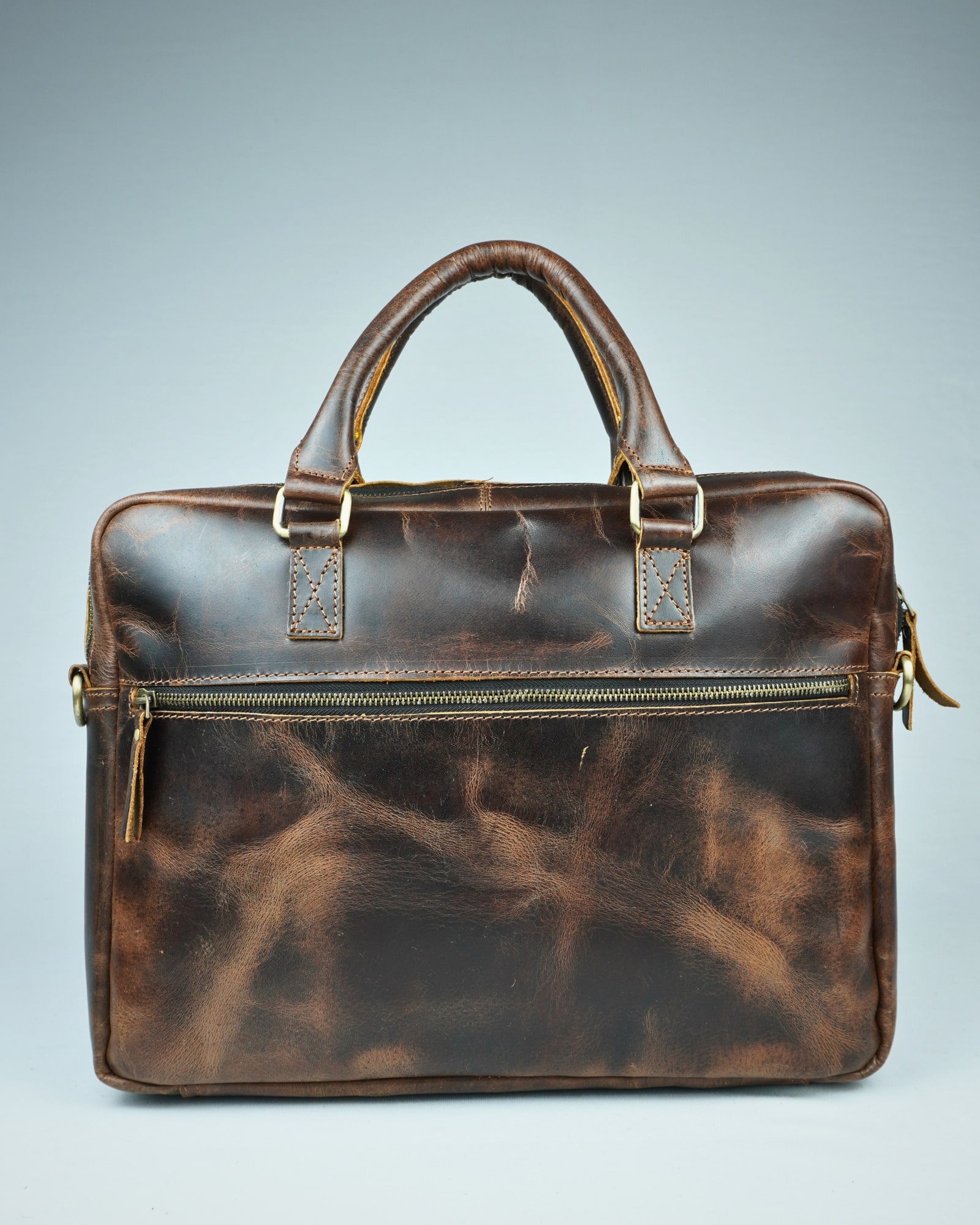 Executive Men's Original Leather Laptop Bag (Vintage Brown) - Image 6