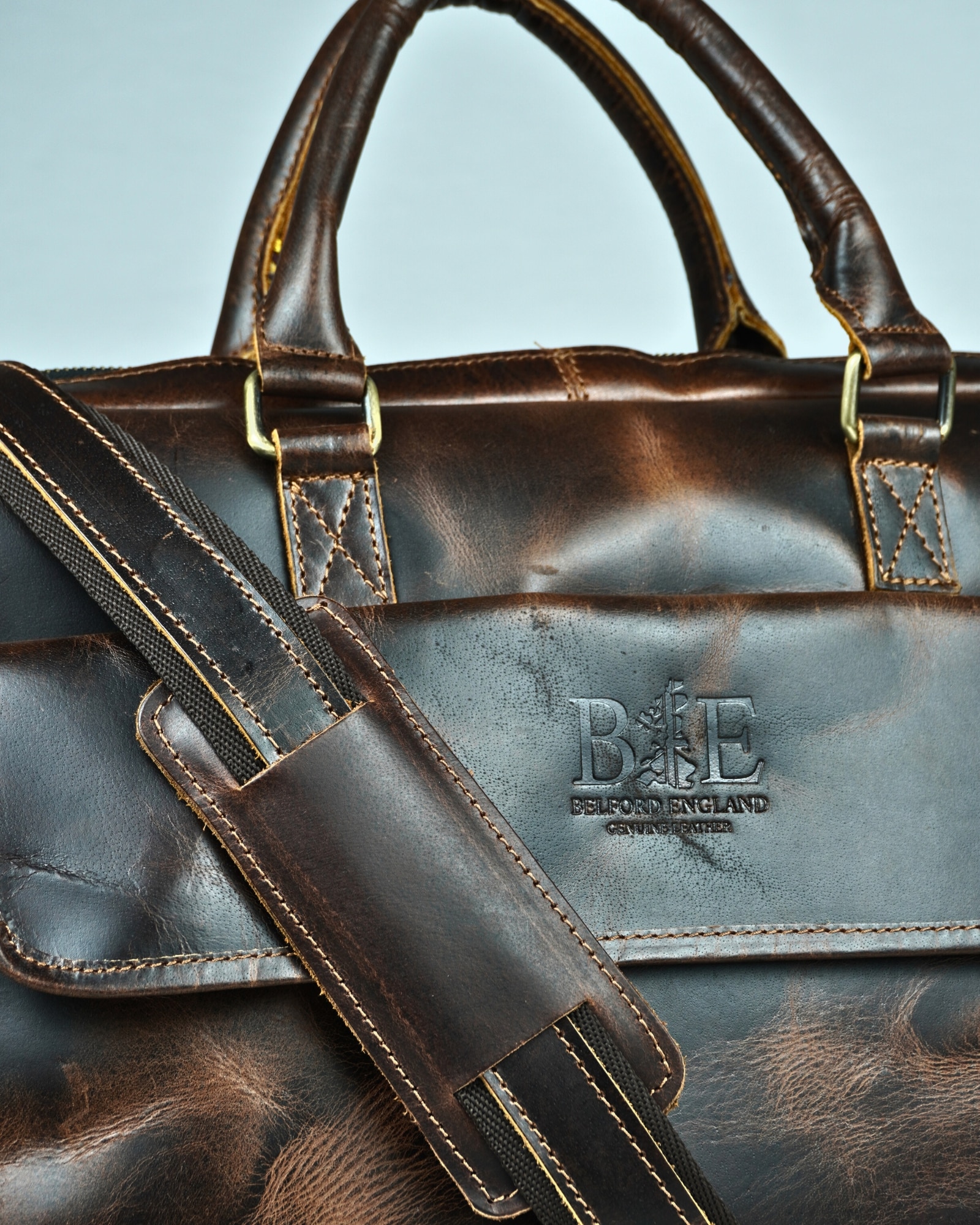 Executive Men's Original Leather Laptop Bag (Vintage Brown) - Image 7