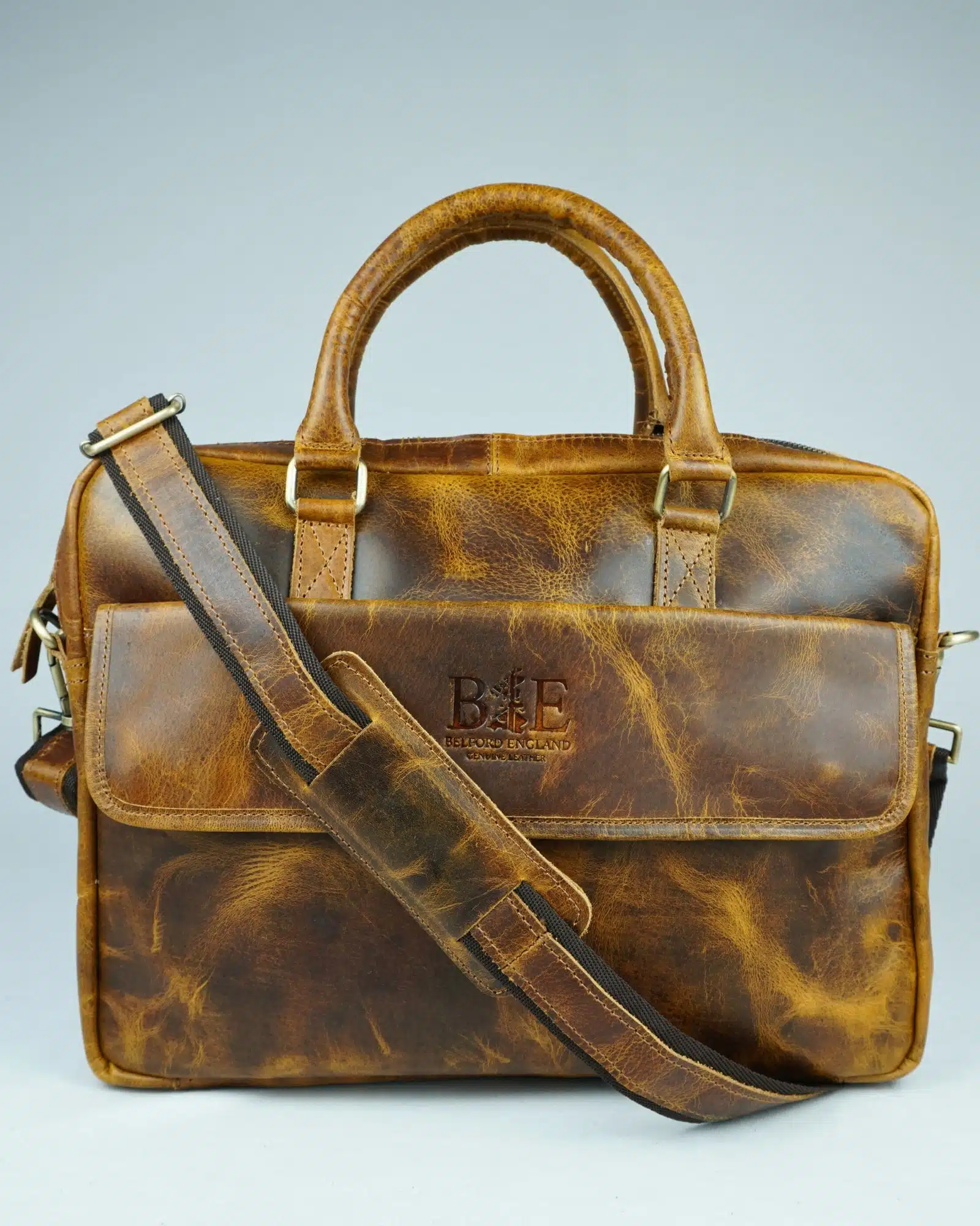 Executive Men's Original Leather Laptop Bag (Vintage Tan)