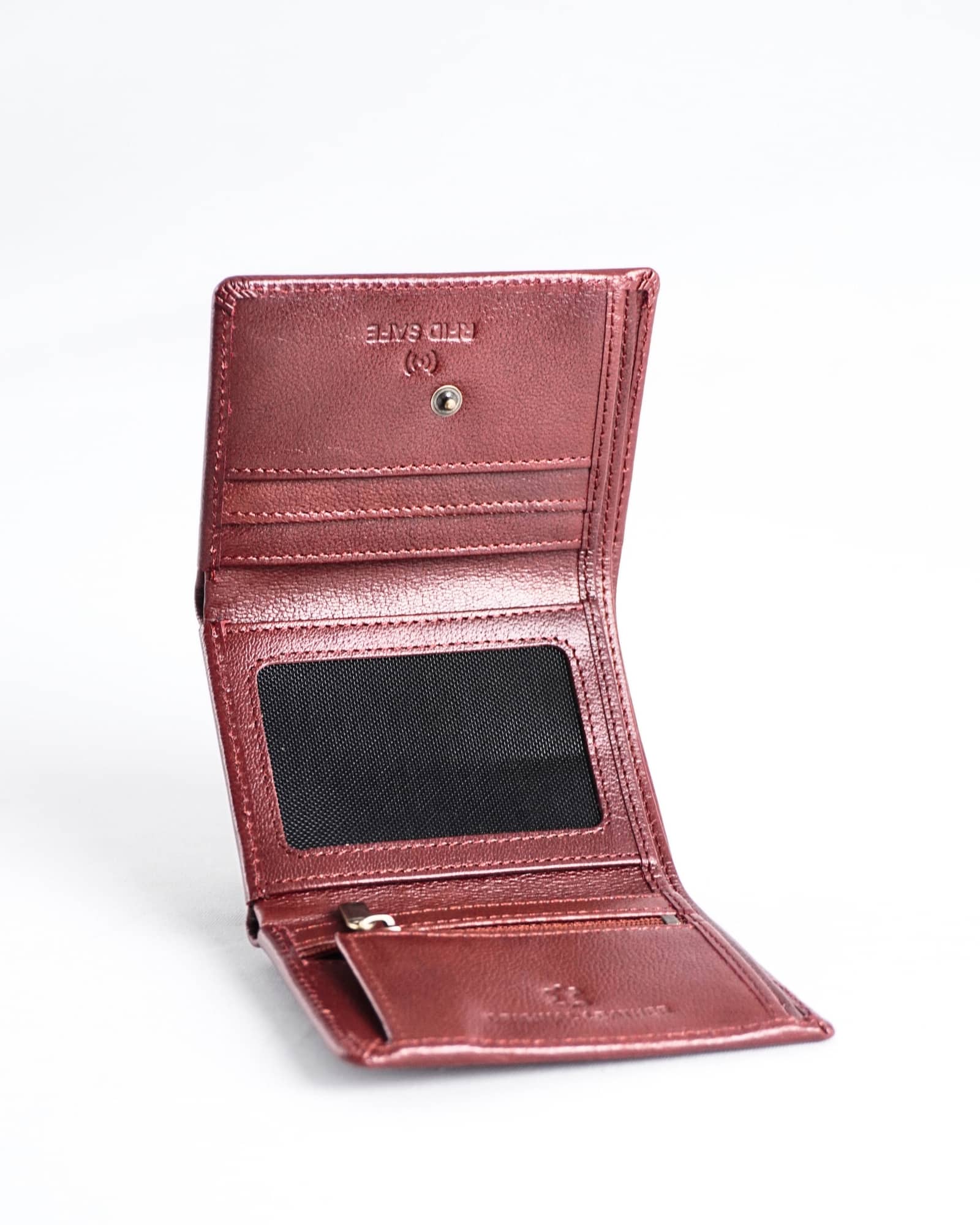 Dublin - Men’s Original Leather Trifold Wallet (Brown & Cherry Blend) - Image 5