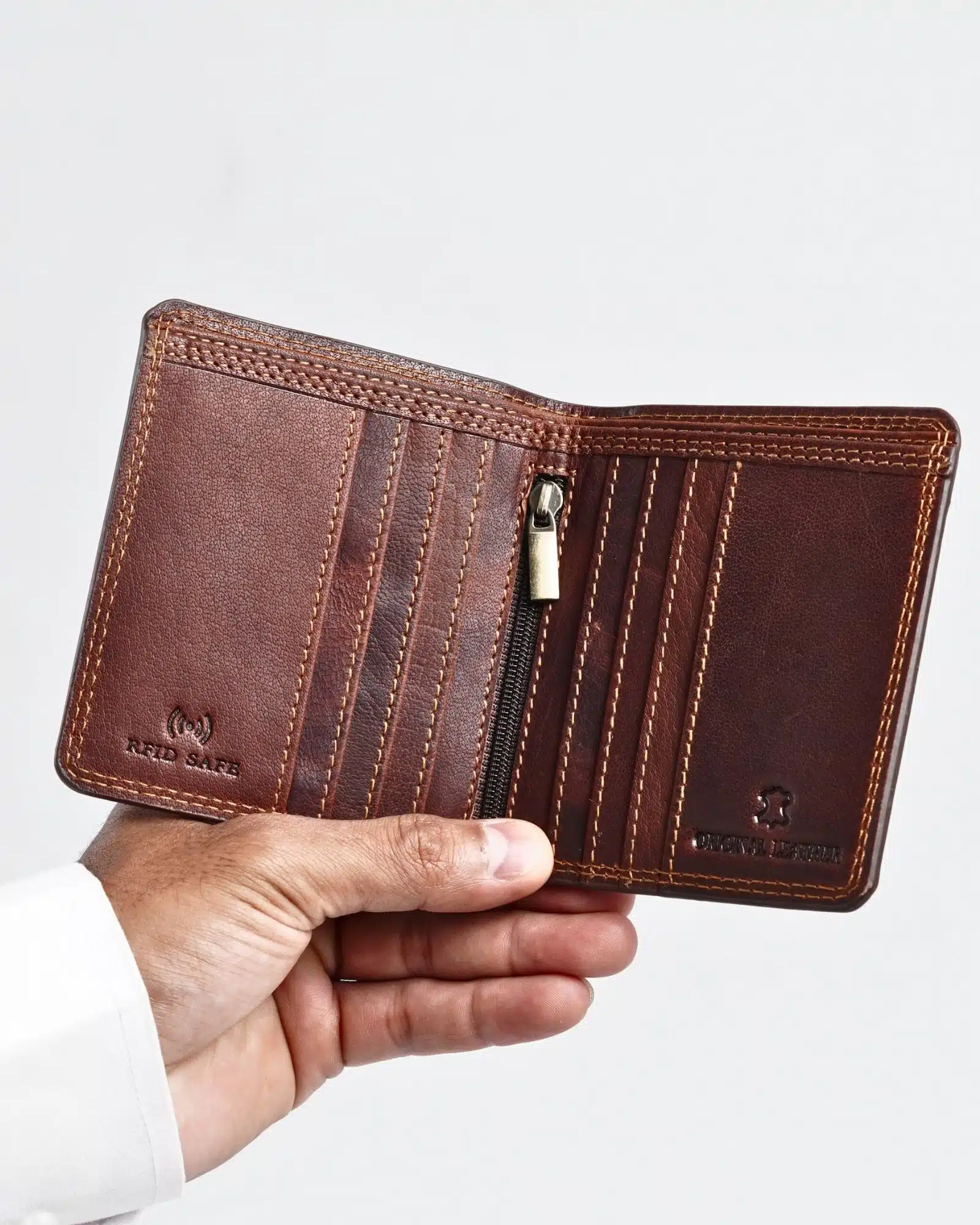 Aubrey - Men’s Original Leather Wallet - Vintage Brown - Image 2