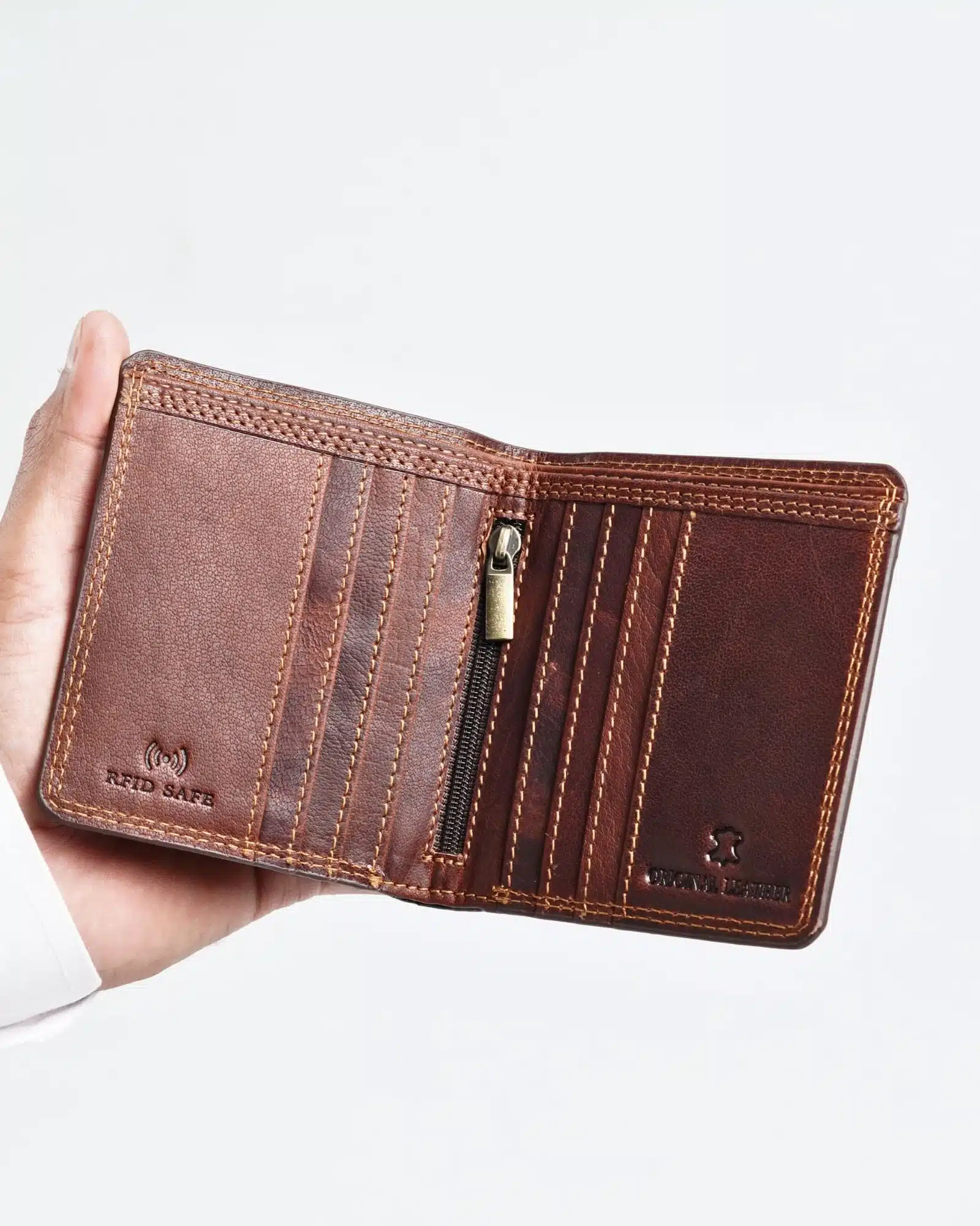 Aubrey - Men’s Original Leather Wallet - Vintage Brown - Image 7