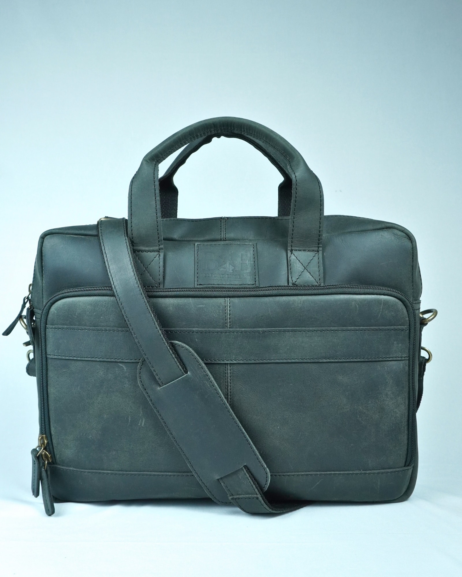 Vintage Series - 100% Original Leather (Laptop Bag) - Black