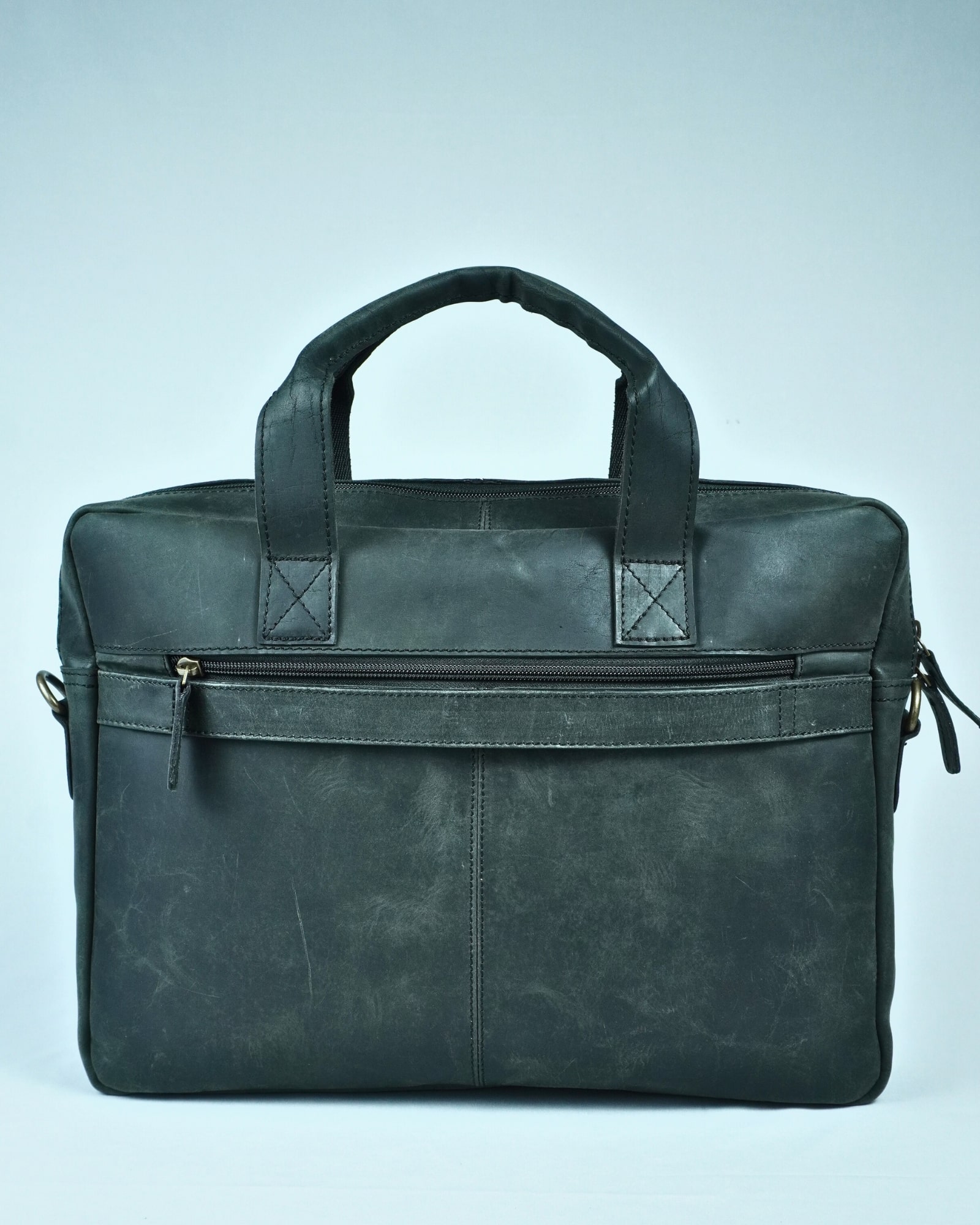 Vintage Series - 100% Original Leather (Laptop Bag) - Black - Image 3
