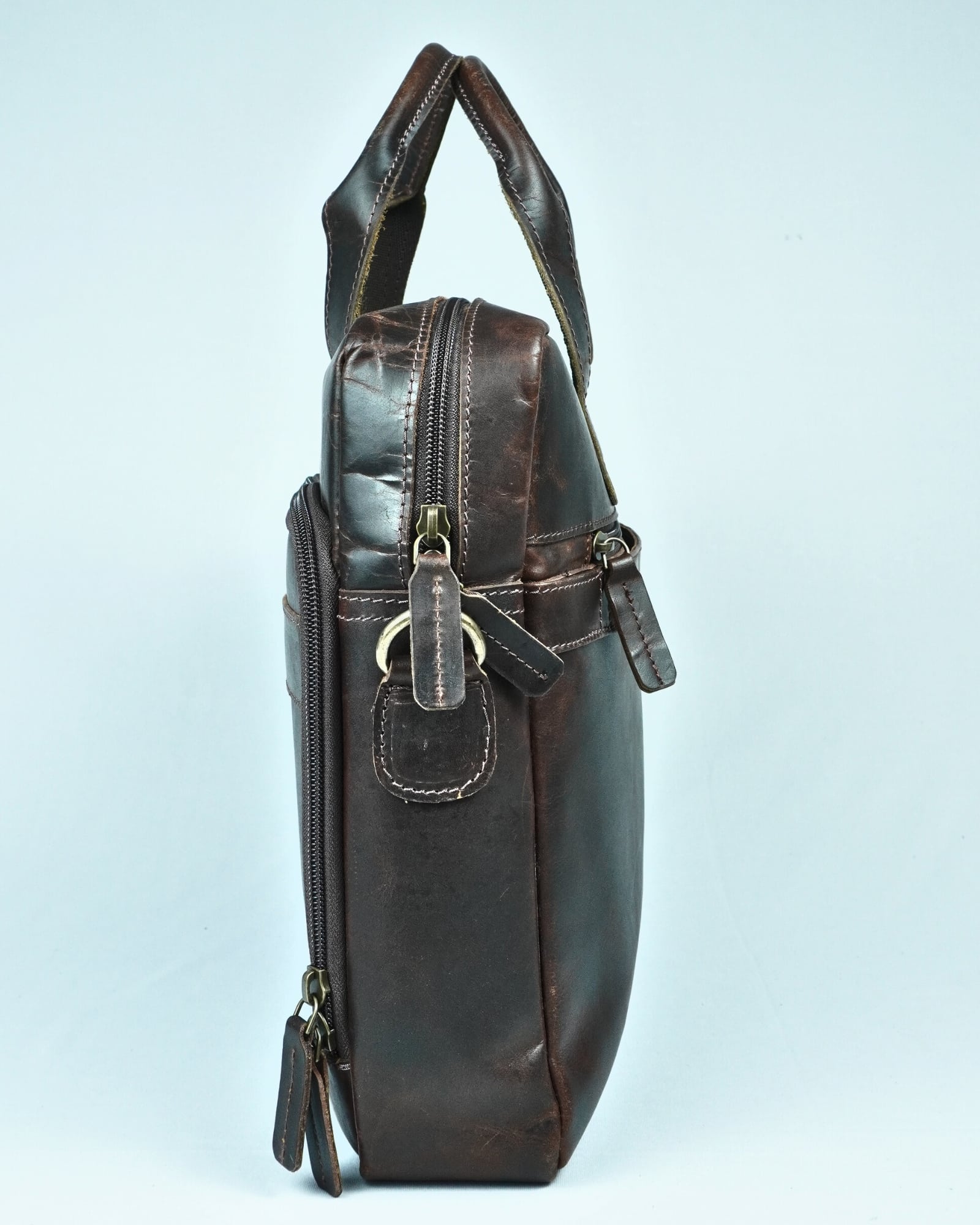 Vintage Series - 100% Original Leather (Laptop Bag) - Brown - Image 3
