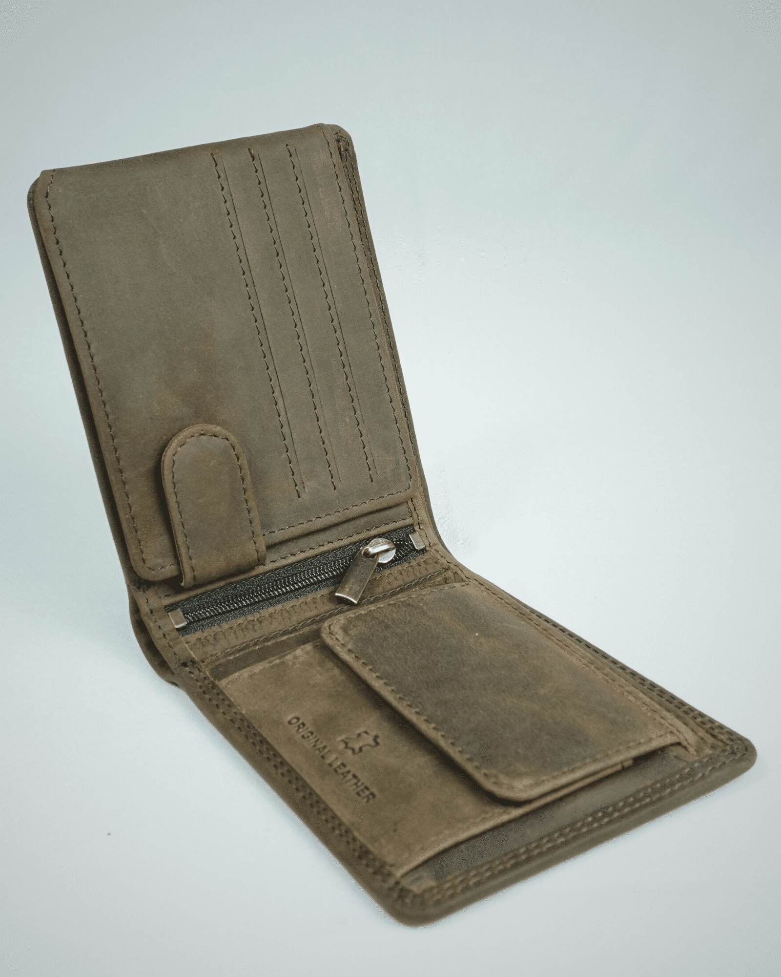 Cambridge Men’s Original Leather Wallet (Vintage Rustic Brown) - Image 2