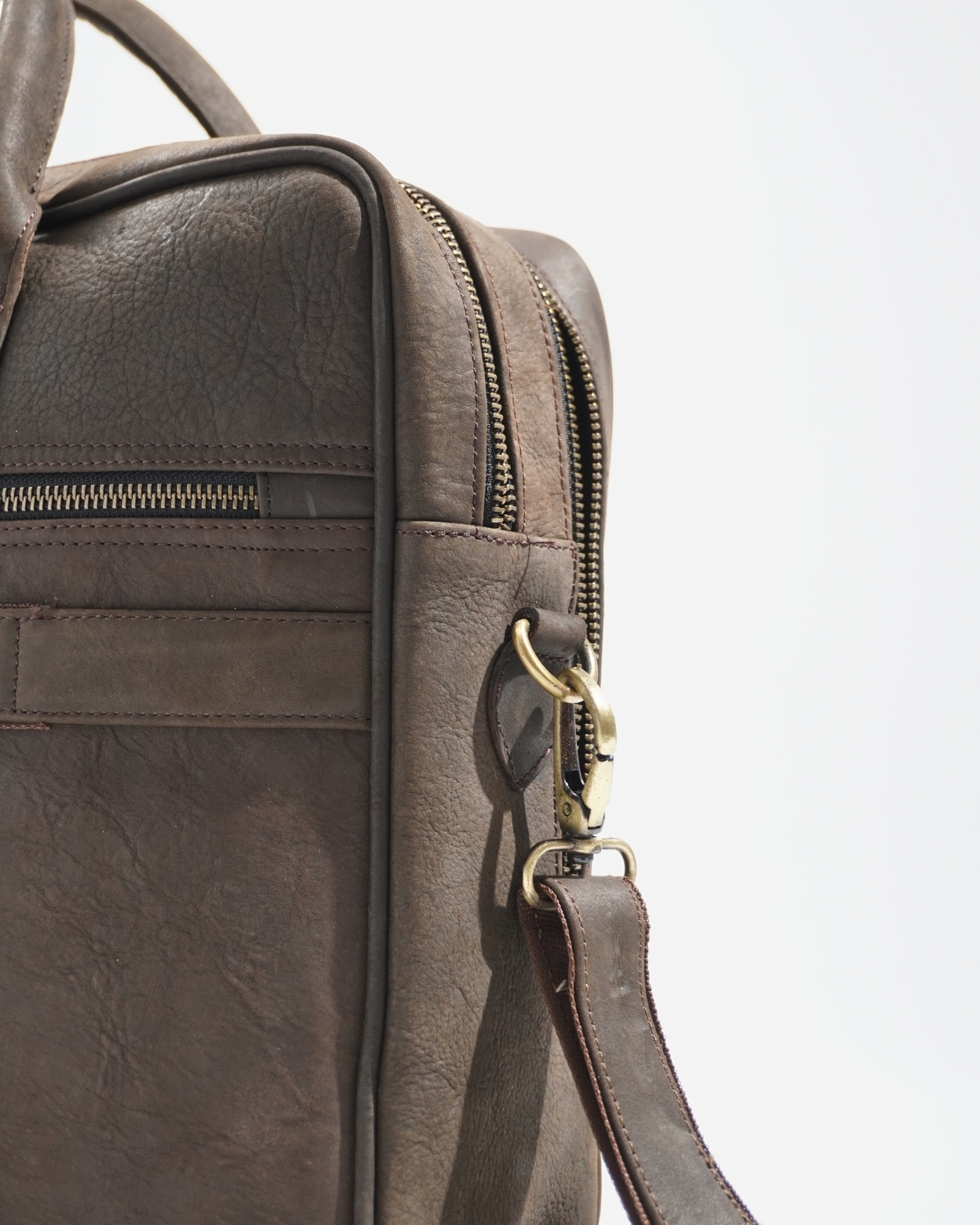 Crown Edition - Men's Executive 100% Original Leather Large Briefcase - Dark Brown - Image 4