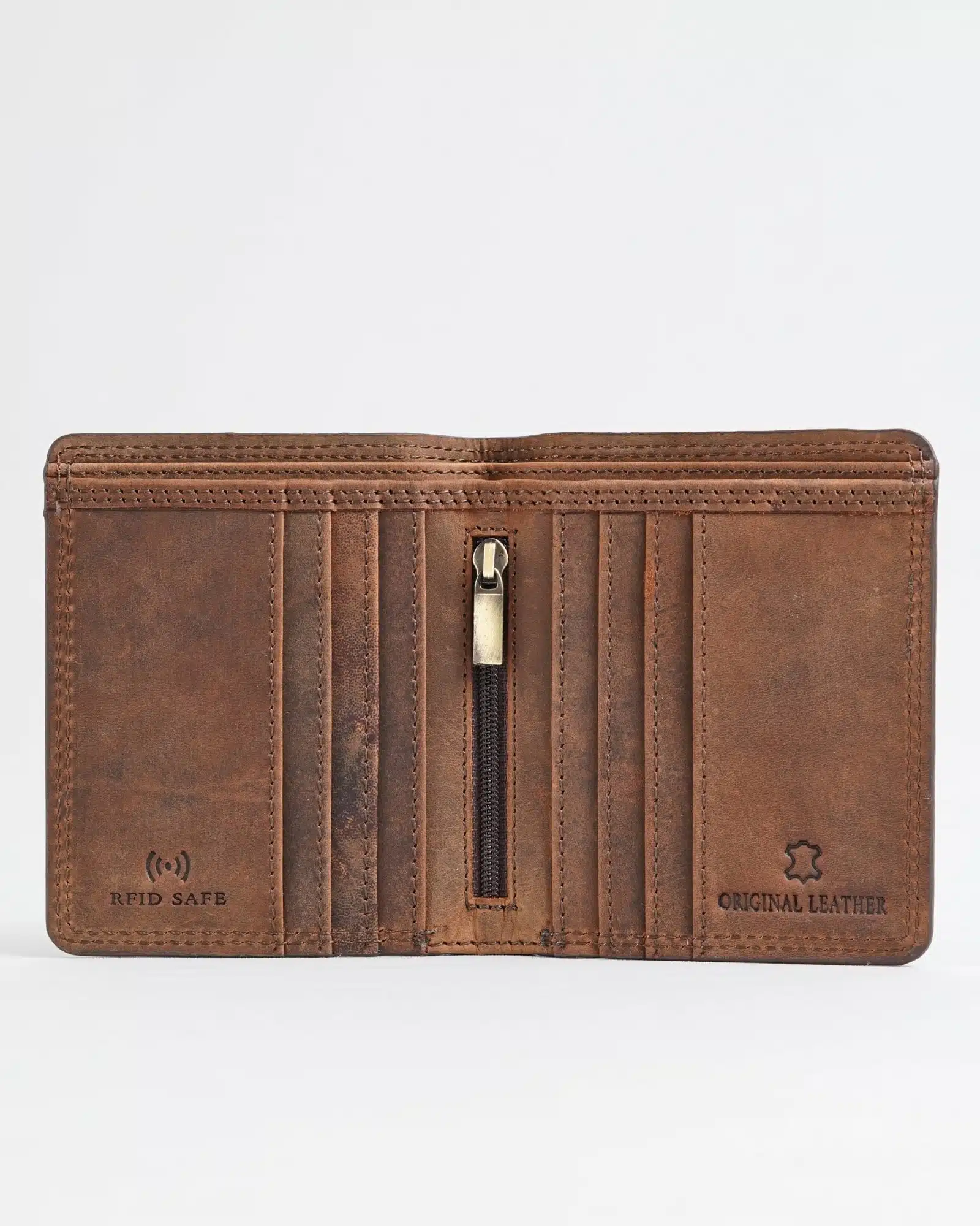 Aubrey - Men’s Original Leather Wallet - Rugged Brown