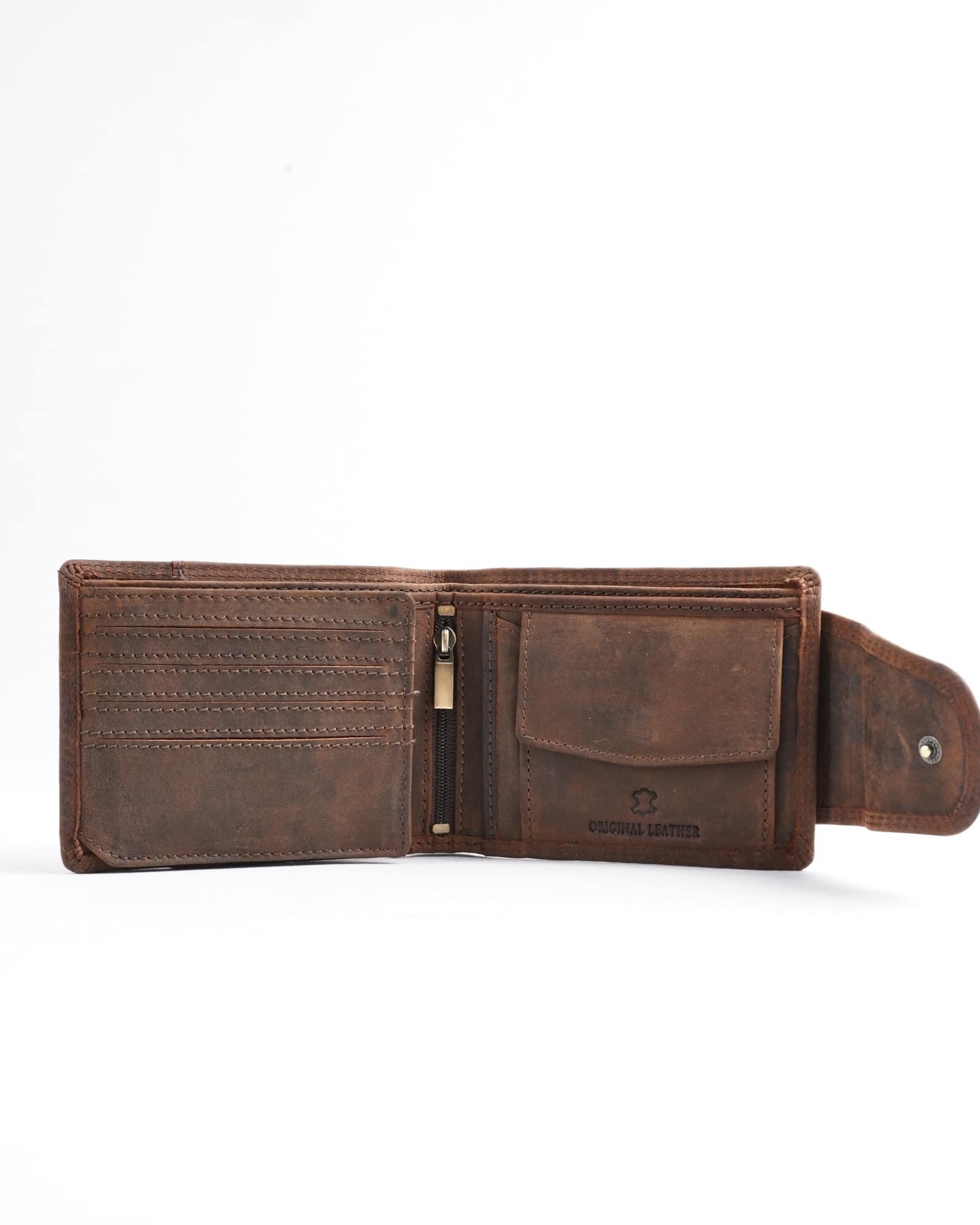 Derby - Men’s Original Leather Wallet (Rugged Series) - Brown - Image 5