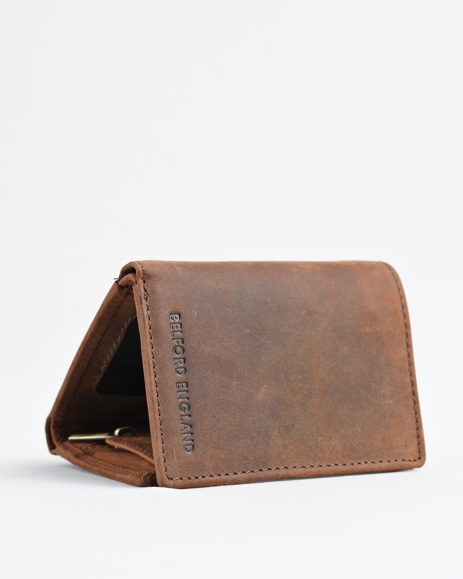 Dublin - Men’s Original Leather Trifold Wallet (Rugged Series) - Brown - Image 5