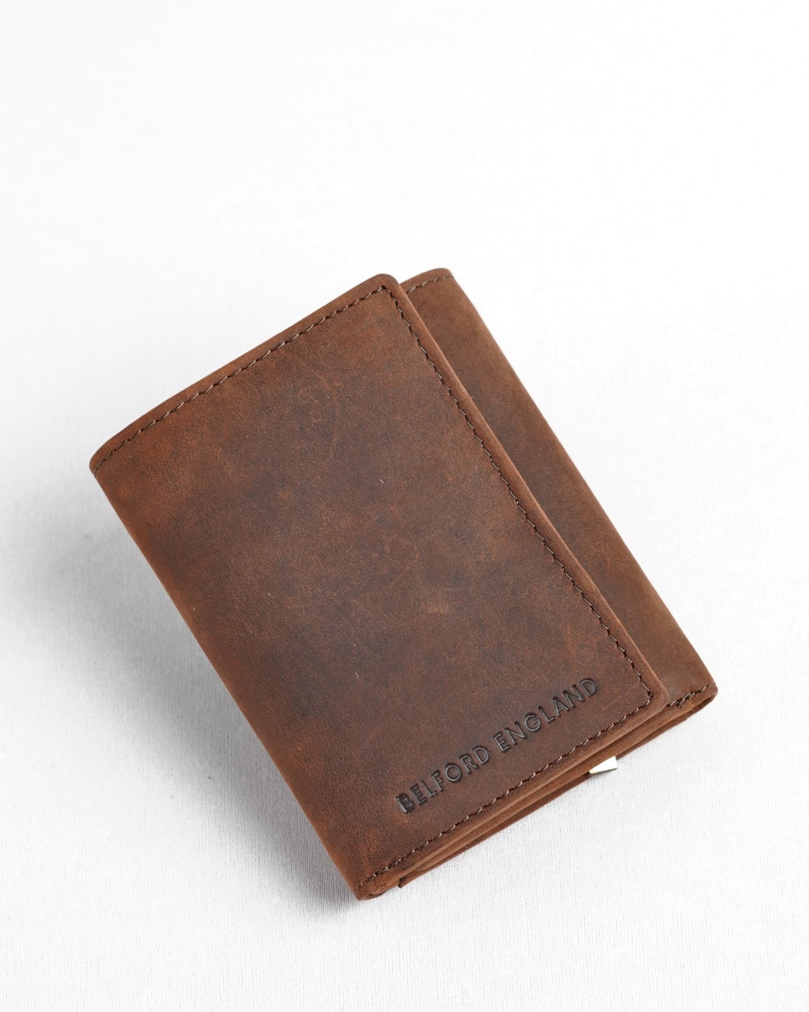 Dublin - Men’s Original Leather Trifold Wallet (Rugged Series) - Brown - Image 6