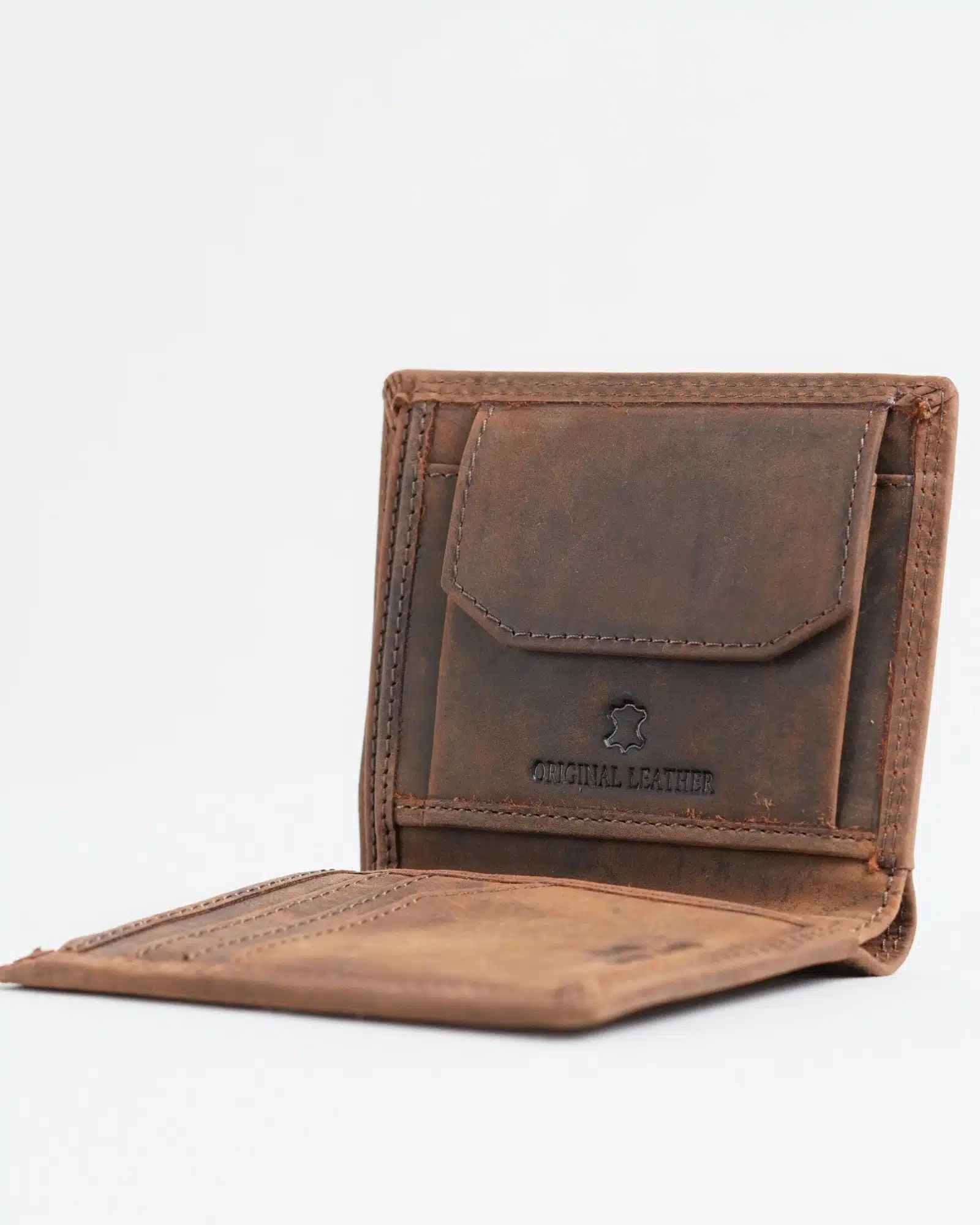 Hyde Men’s Original Leather Wallet (Rugged Brown) - Image 4