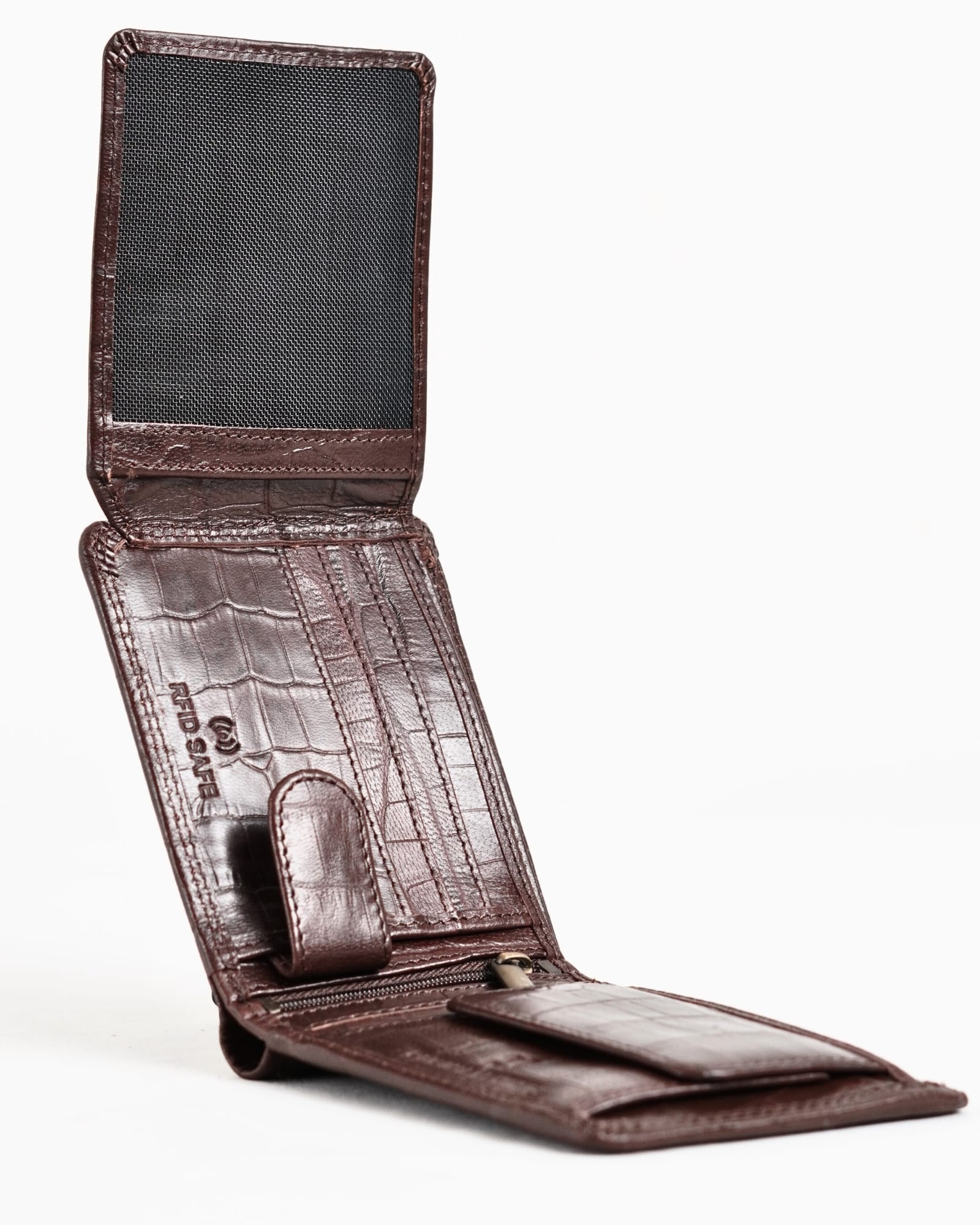 Cambridge Men’s Original Leather Wallet (Croco Cherry) - Image 2