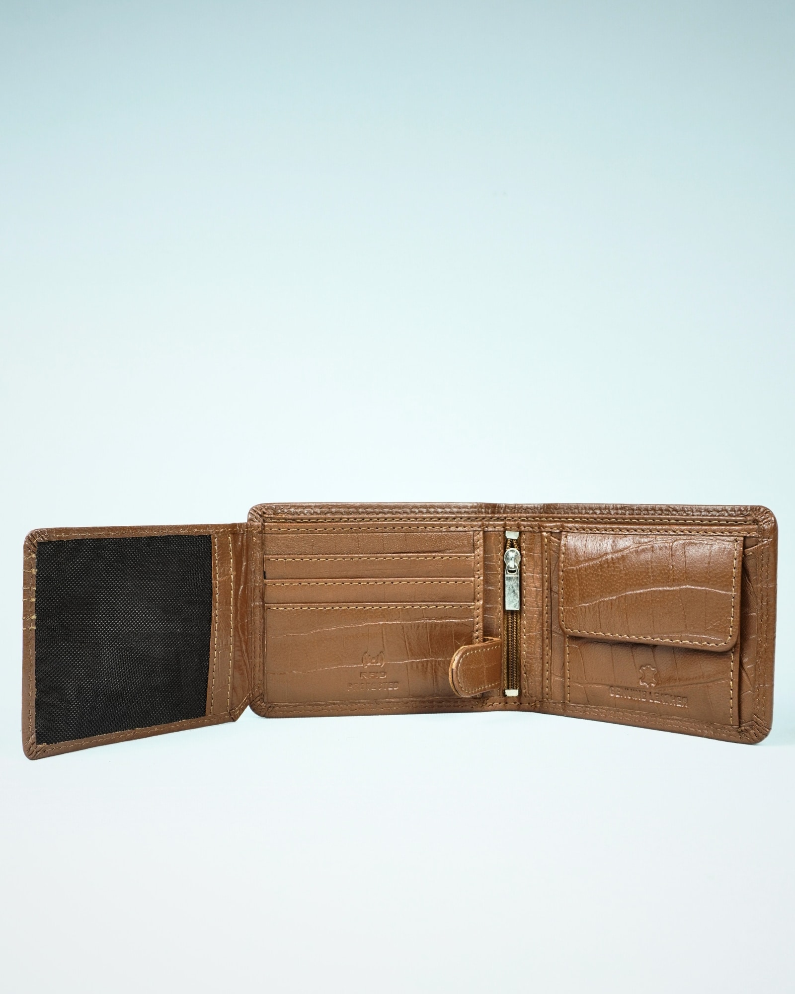 Cambridge Men’s Original Leather Wallet (Croco Brown) - Image 3