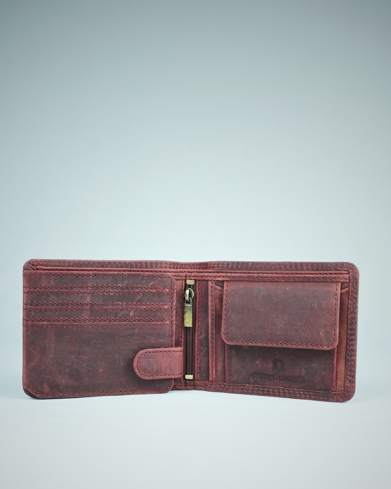 Cambridge Men’s Original Leather Wallet (Rugged Cherry) - Image 3
