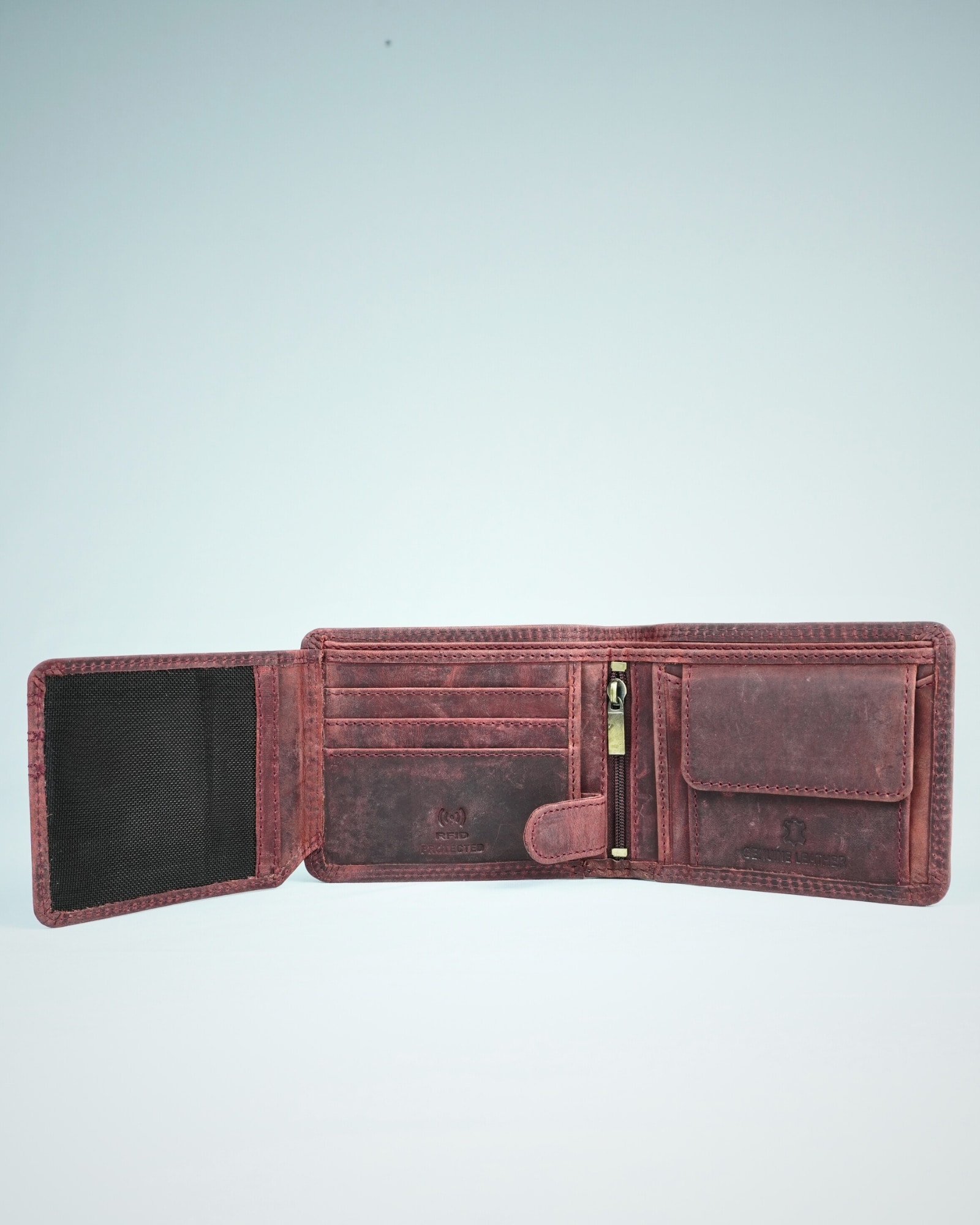 Cambridge Men’s Original Leather Wallet (Rugged Cherry) - Image 5