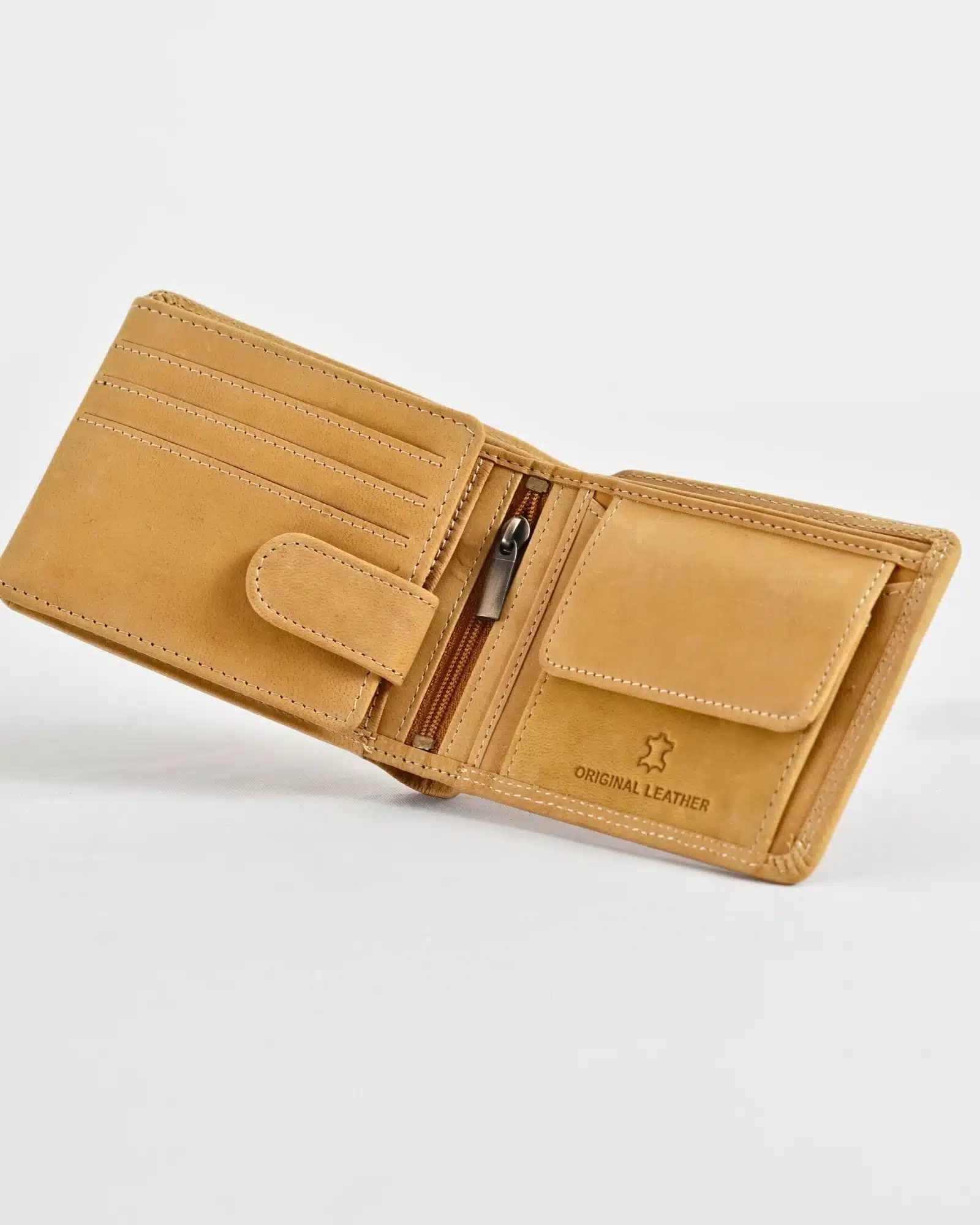 Cambridge - Men’s Original Leather Wallet (Rugged Series) - Tan - Image 2