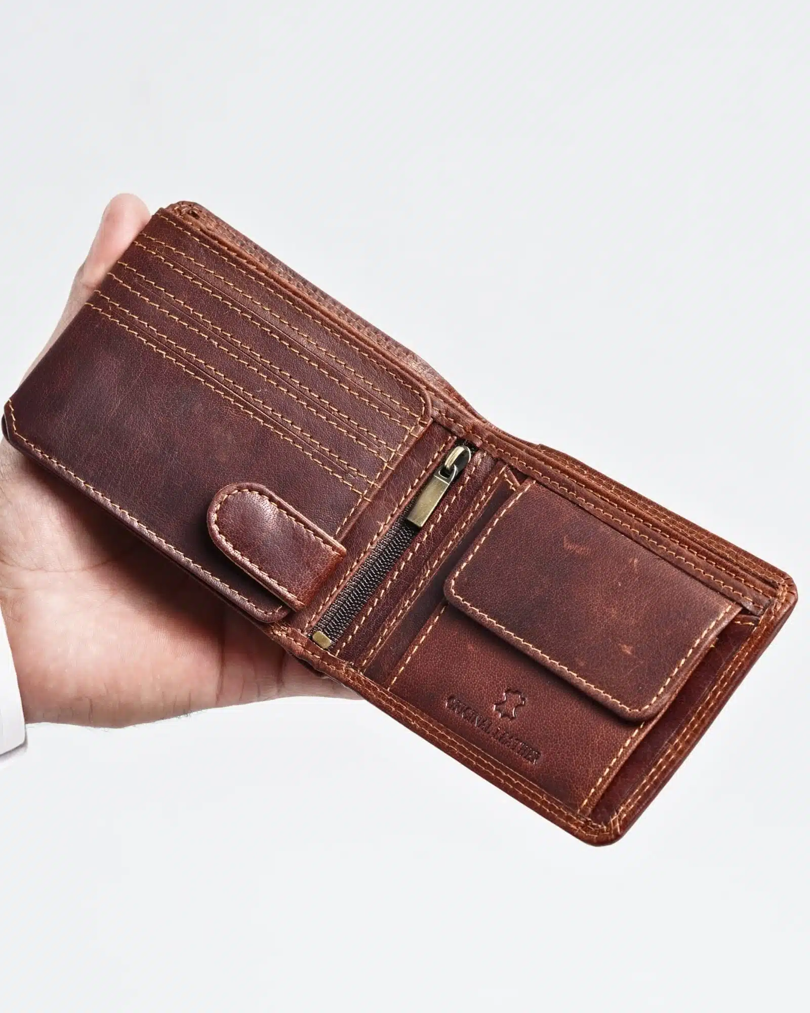 Cambridge - Men’s Original Leather Wallet (Vintage Brown) - Image 2