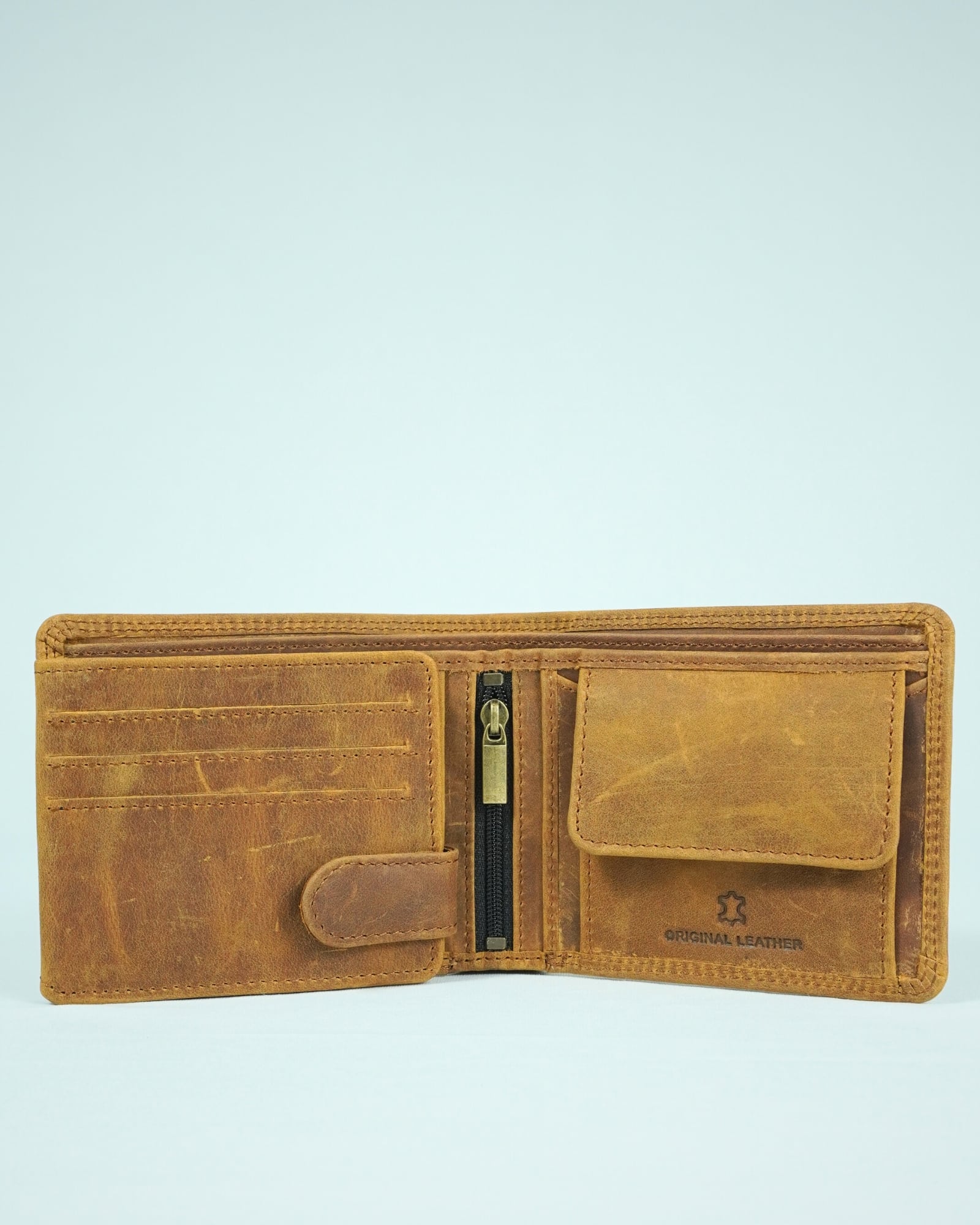 Cambridge - Men’s Original Leather Wallet (Vintage Rustic Tan) - Image 3