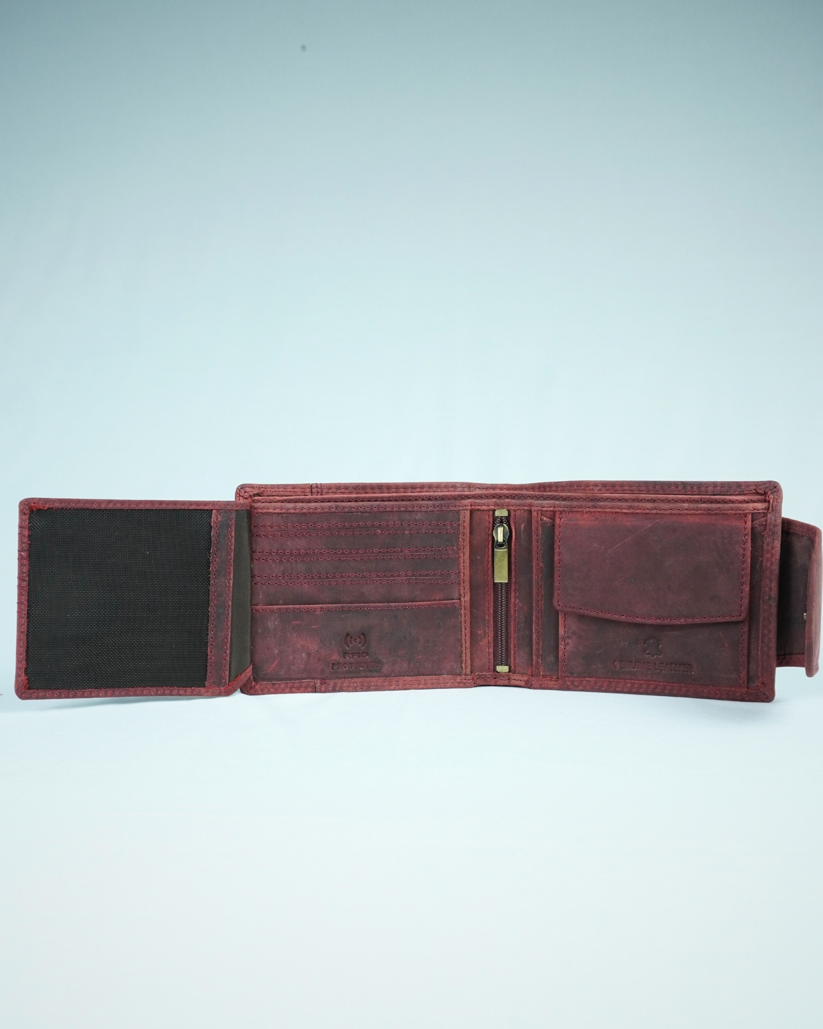 Derby - Men’s Original Leather Wallet (Rugged Cherry) - Image 2