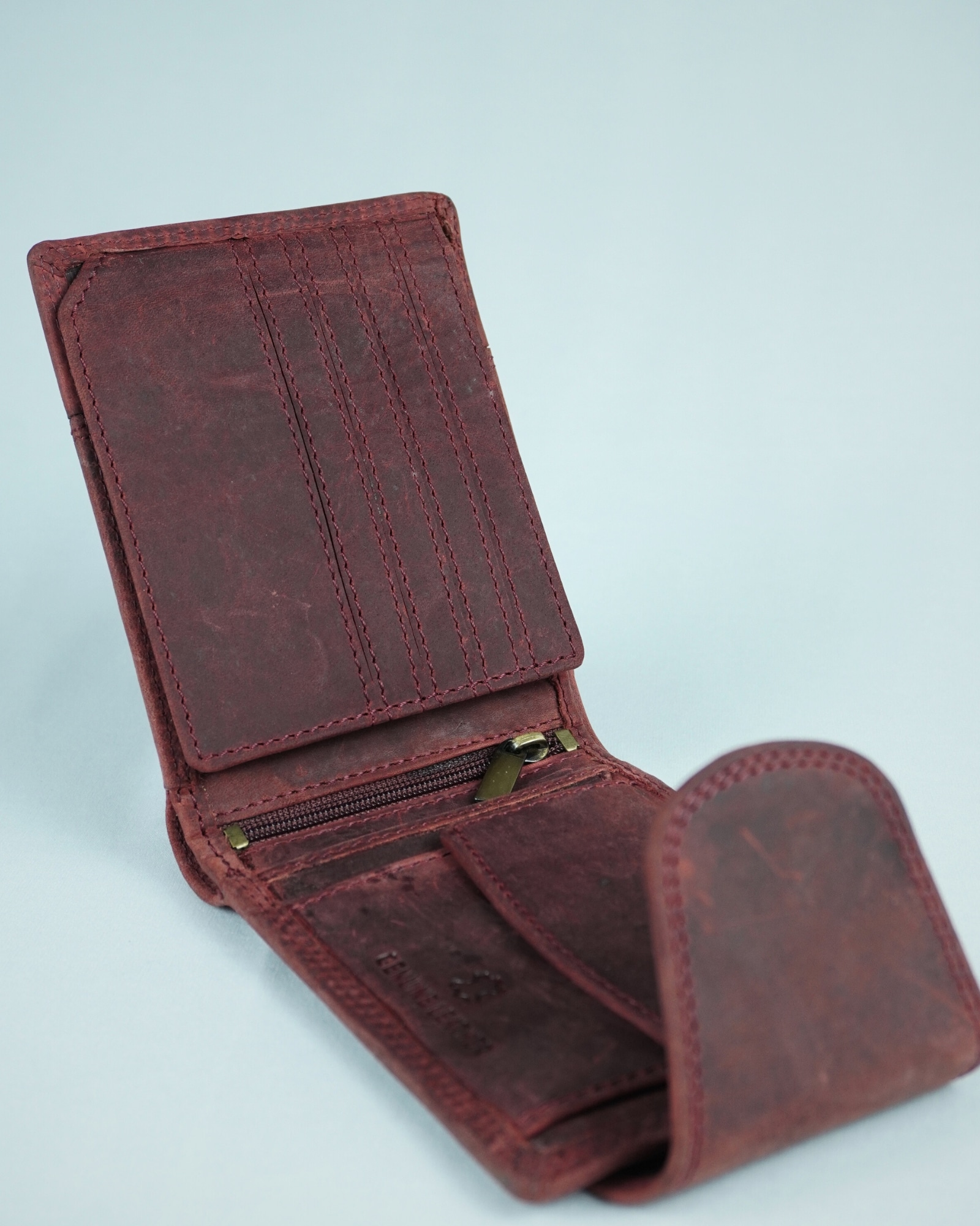 Derby - Men’s Original Leather Wallet (Rugged Cherry) - Image 6