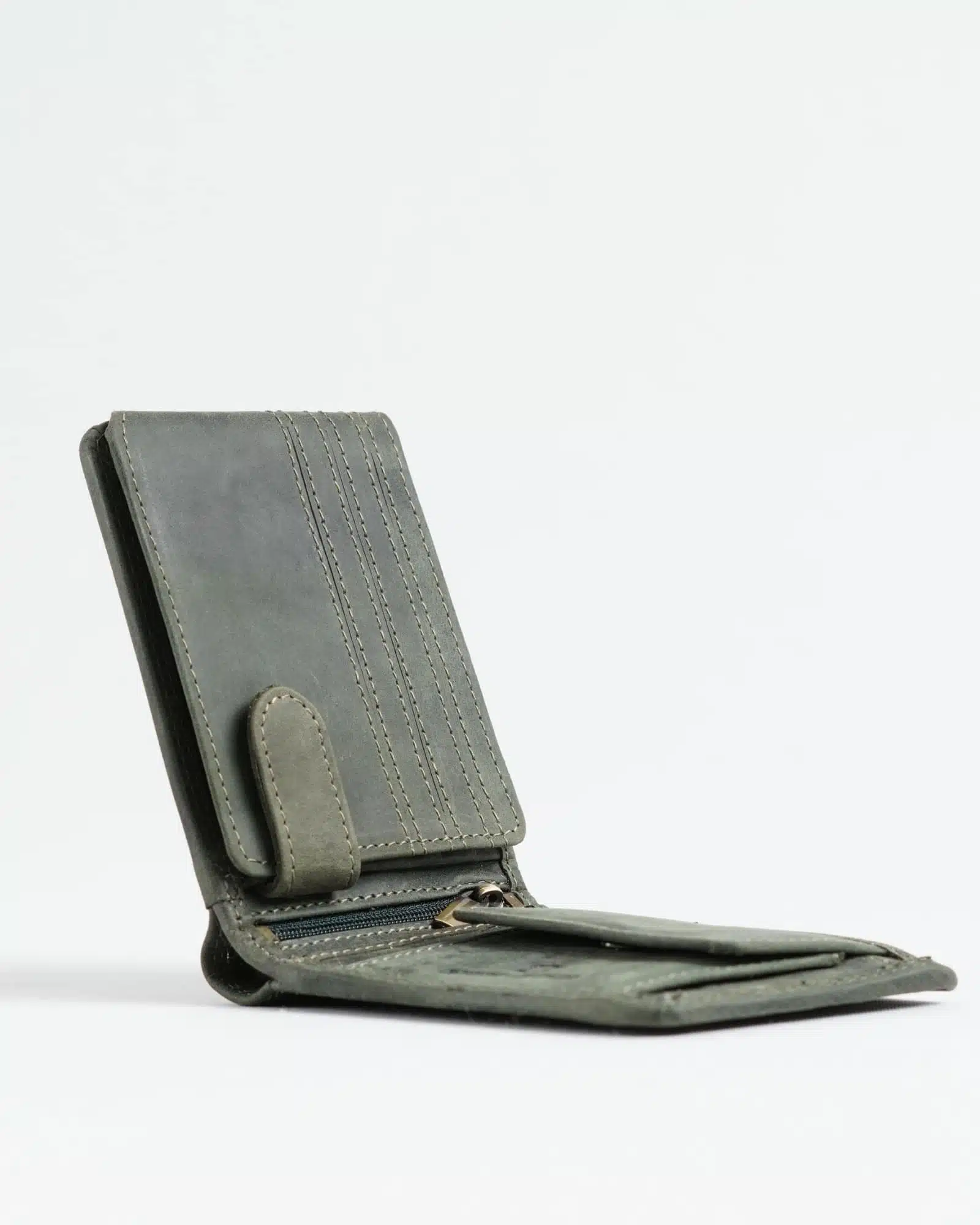 Cambridge Men’s Original Leather Wallet (Rugged Green) - Image 2