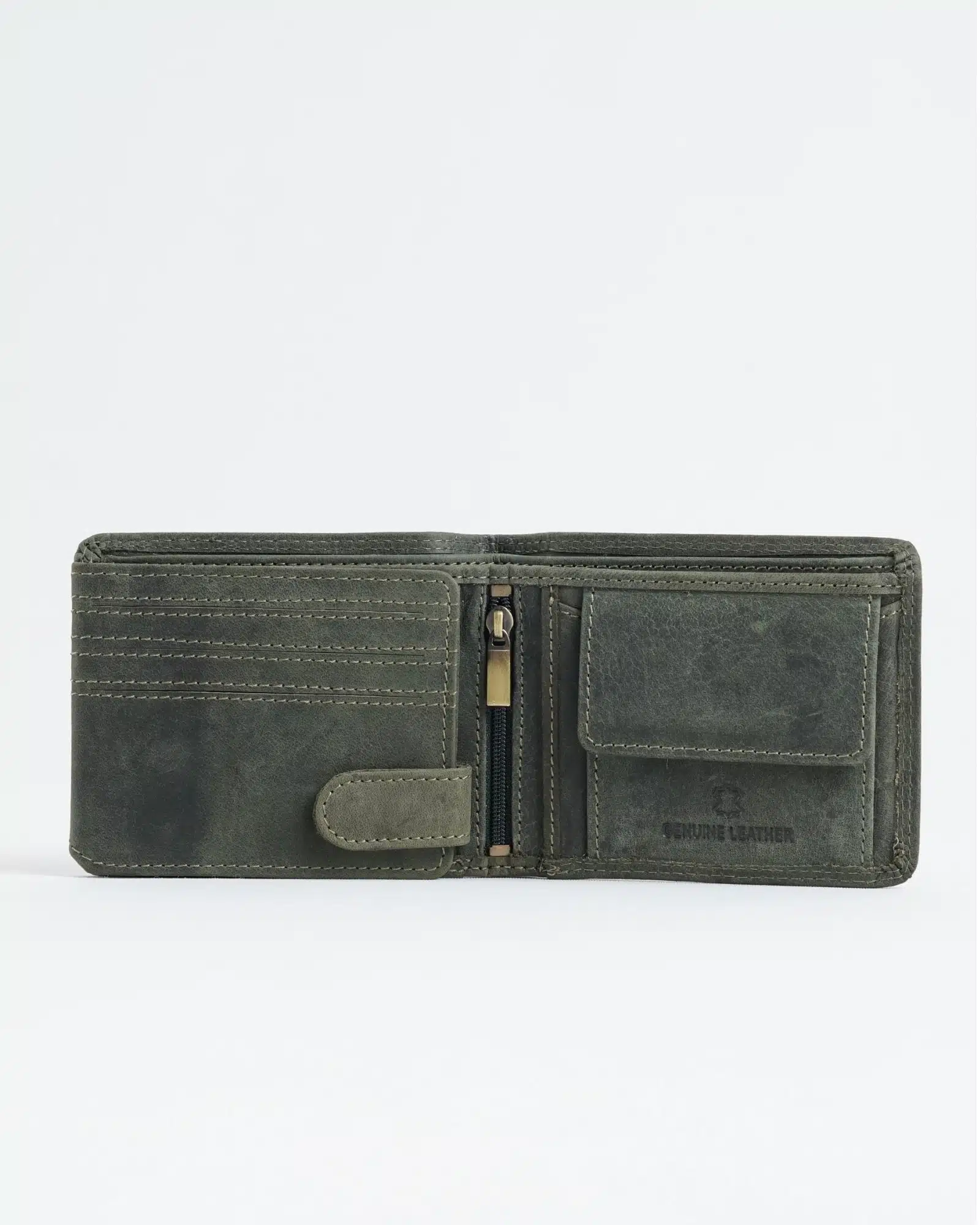Cambridge Men’s Original Leather Wallet (Rugged Green) - Image 4