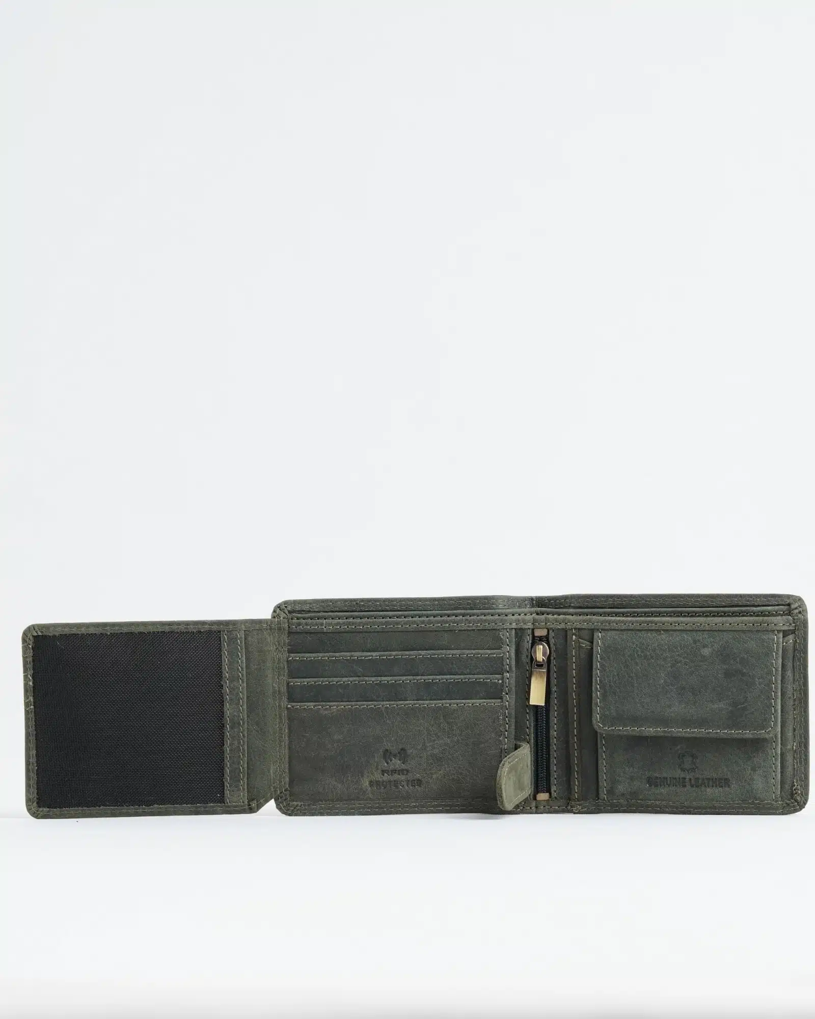 Cambridge Men’s Original Leather Wallet (Rugged Green) - Image 5