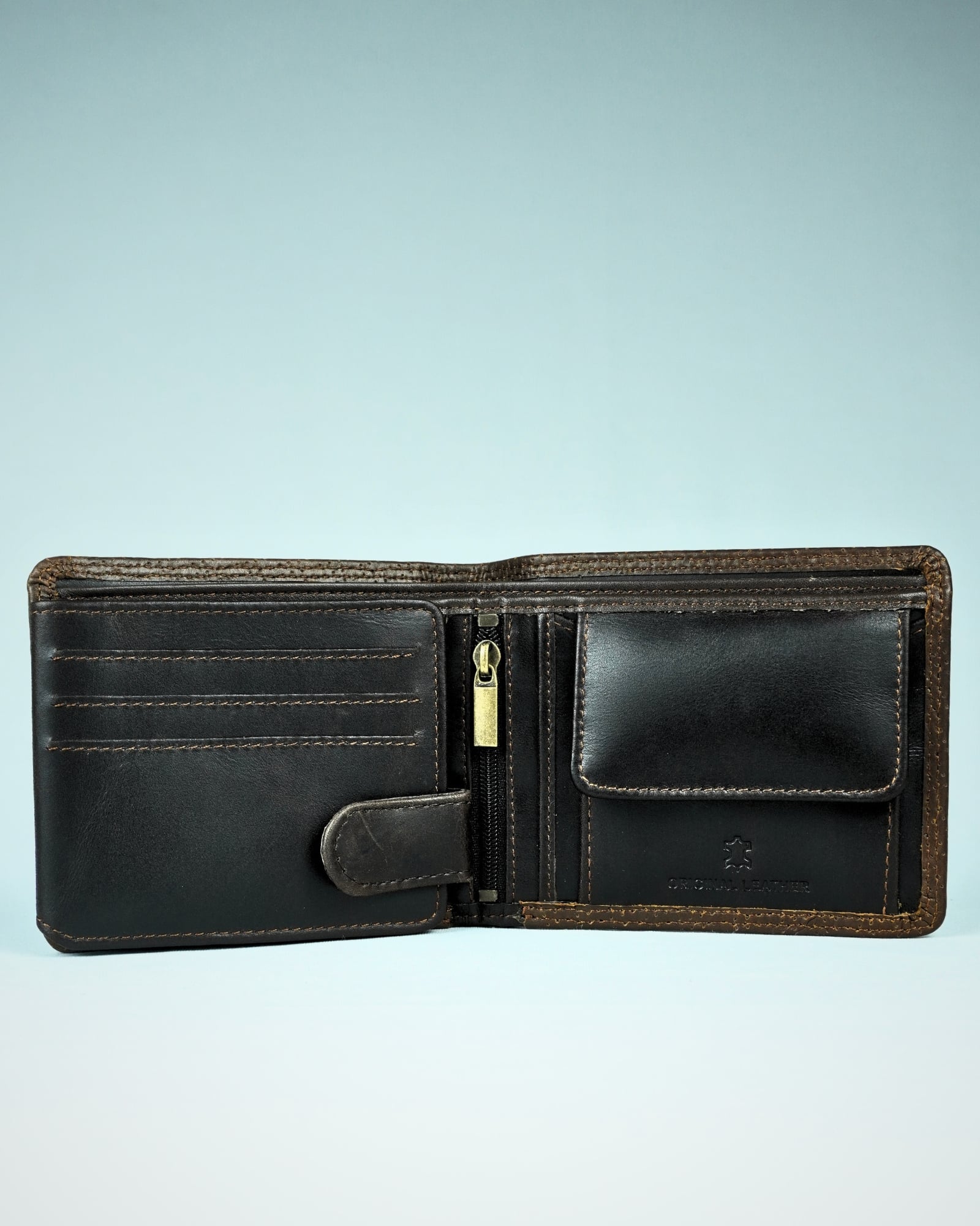 Cambridge Men’s Original Soft Leather Wallet (Premium Brown) - Dark - Image 2