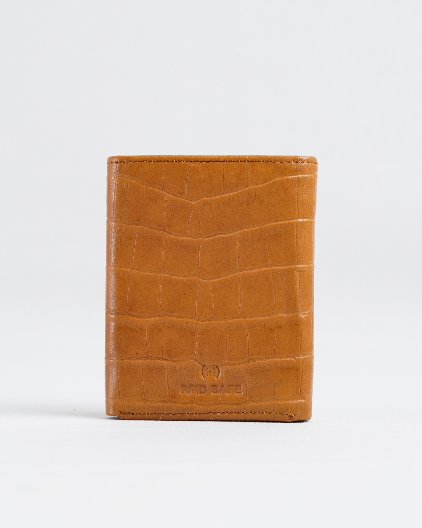 Dublin - Men’s Original Leather Trifold Wallet (Croco Rich Tan) - Image 5