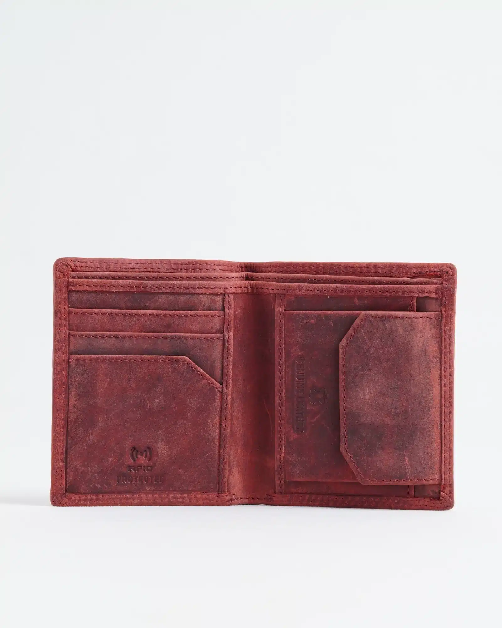 Hyde (Sleek Series) Men’s Original Leather Wallet (Rugged Cherry)